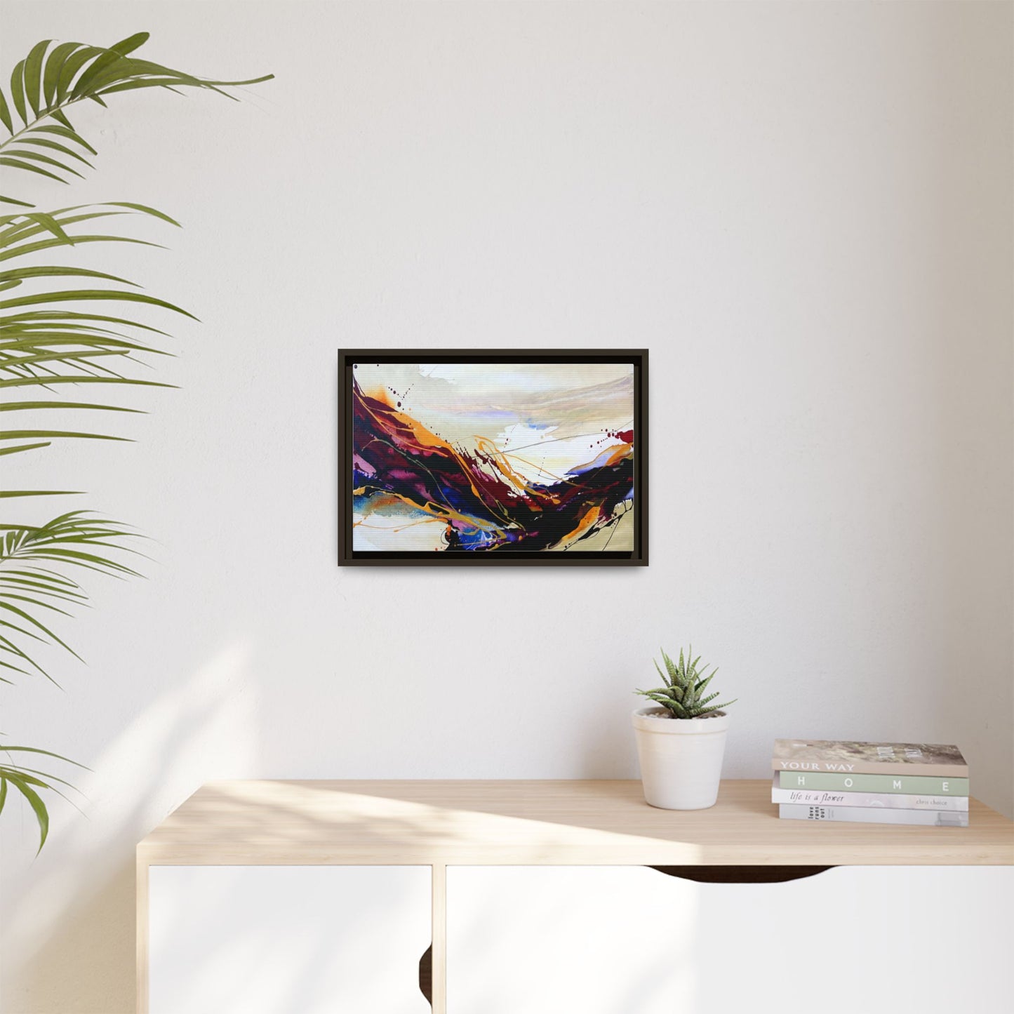 Abstract Flow Matte Canvas Framed Wall Art