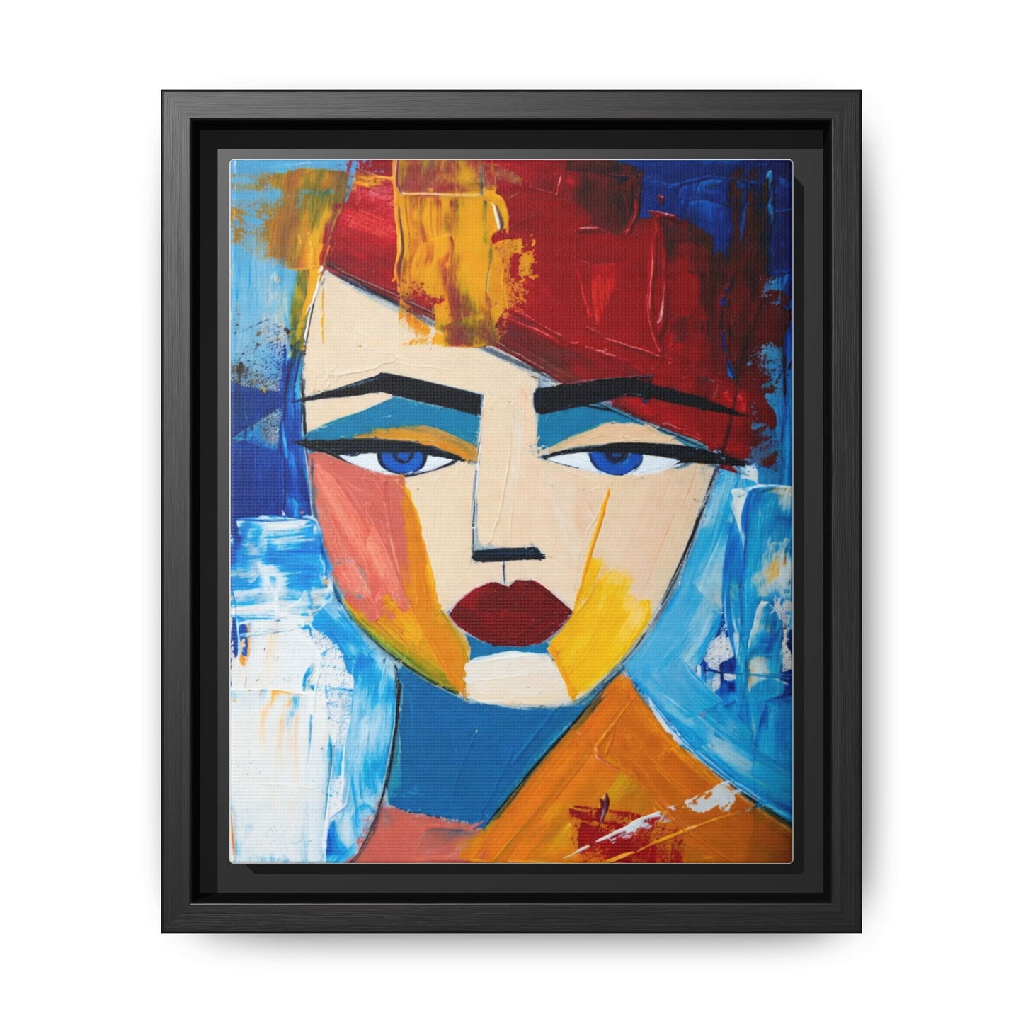 Abstract Colorful Portrait Framed Canvas Art