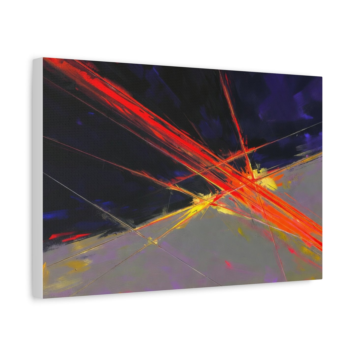 Abstract Red Streaks Matte Canvas Print — Modern Geometric Wall Art