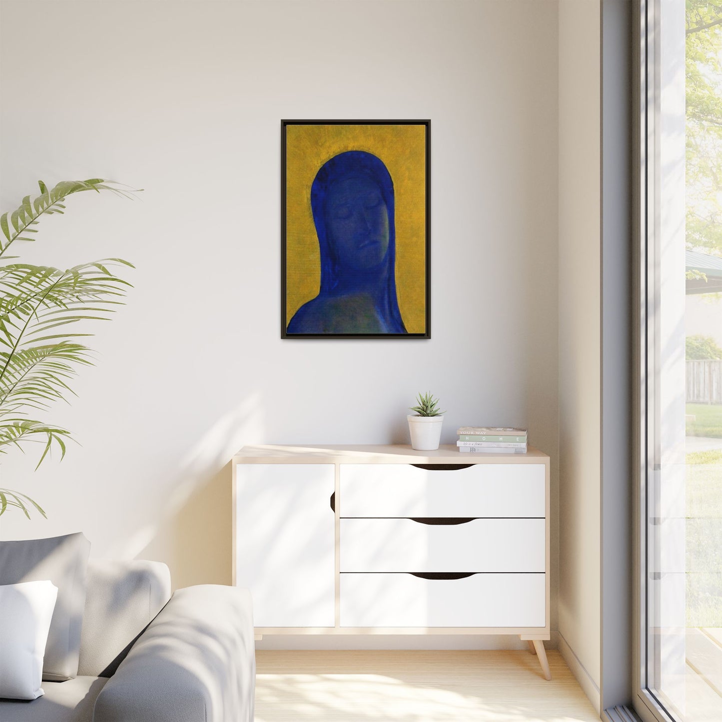 Closed Eyes by Odilon Redon Framed Matte Canvas Wall Art Print