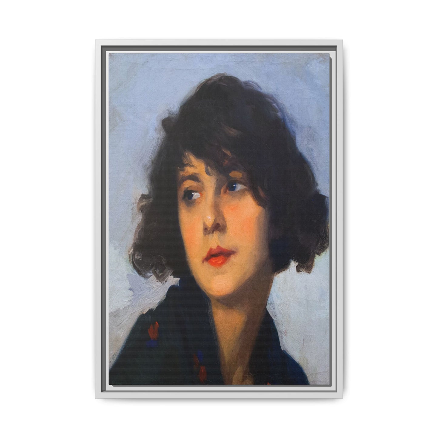 Mulher do chale verde (cropped) by Cyprien Eugene Boulet Framed Matte Canvas Print