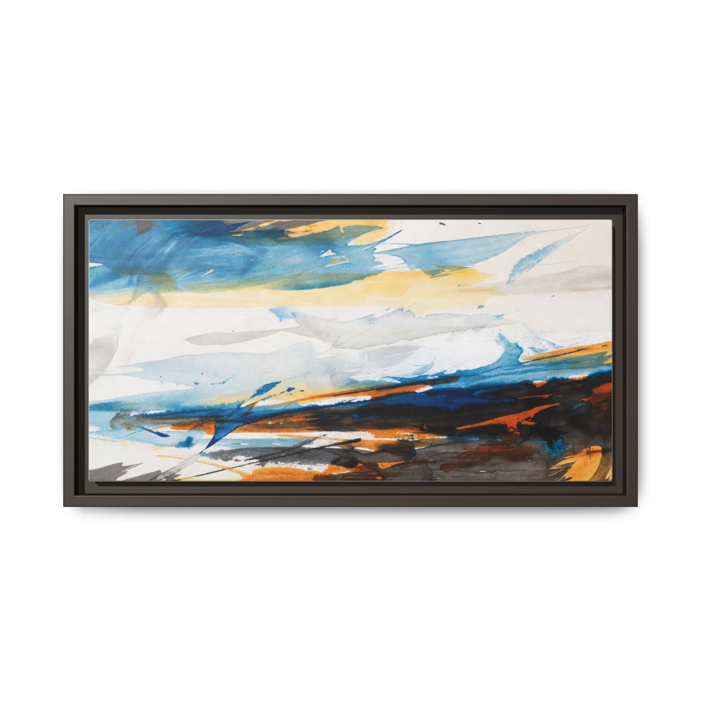 Abstract Coastal Waves Matte Canvas Framed Wall Art