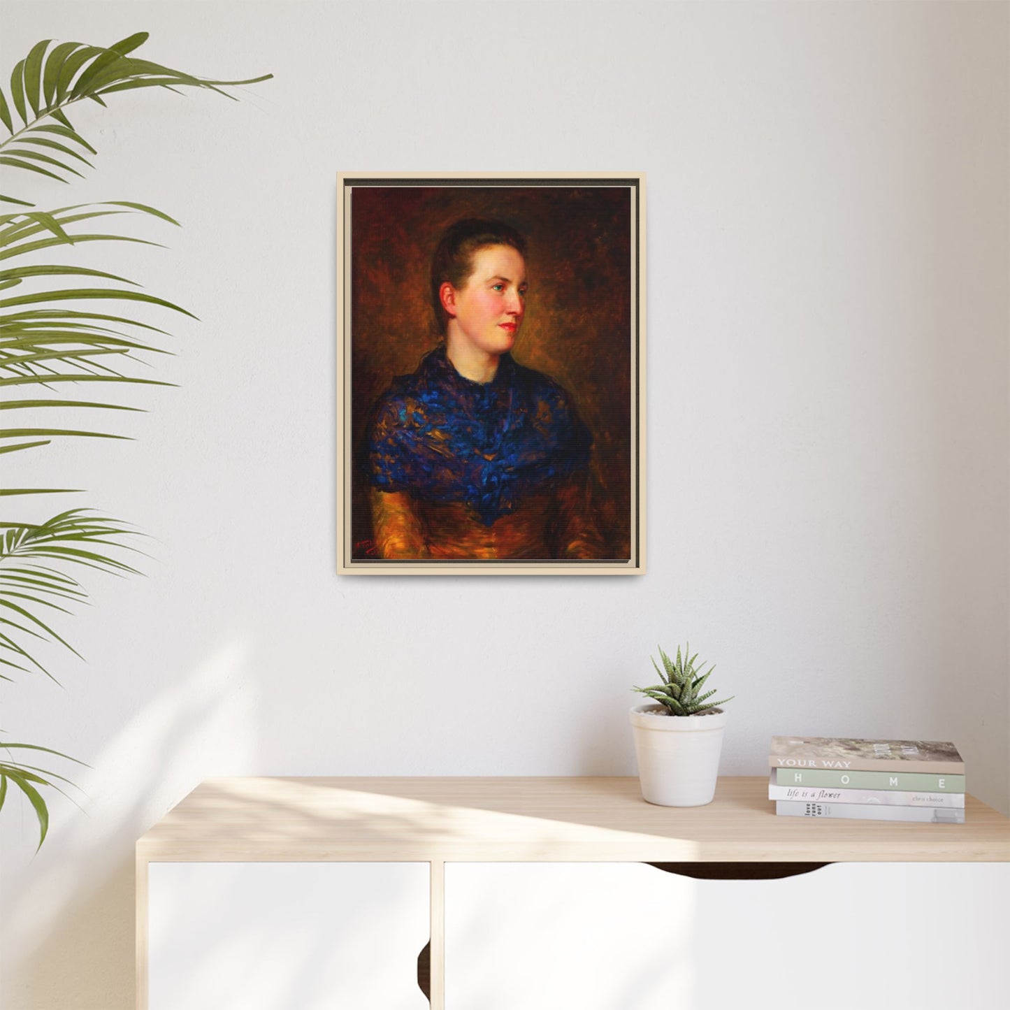 Framed Matte Canvas Portrait Print — Classic Victorian Woman Wall Art