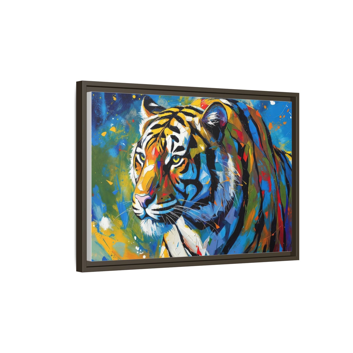 Colorful Tiger Matte Canvas Framed Art — Vibrant Wildlife Wall Decor