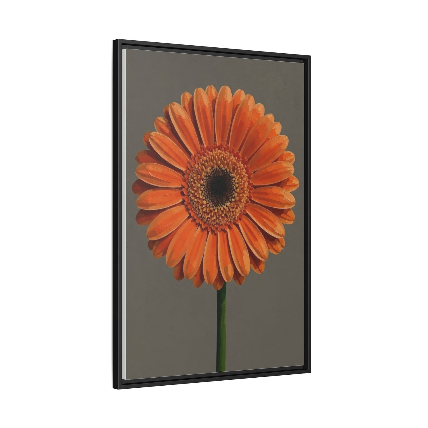 Orange Gerbera Daisy Matte Canvas Print (Framed)