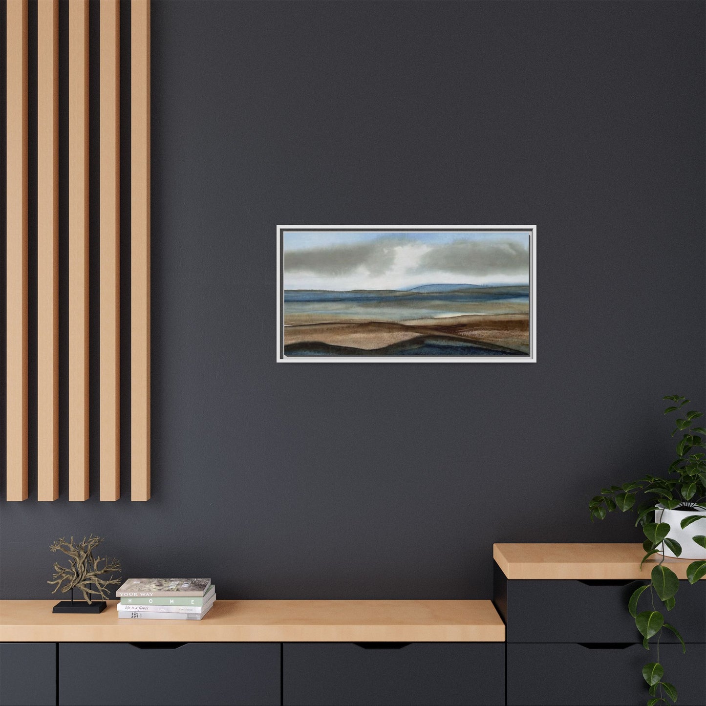 Matte Canvas Landscape, Framed (Multi-color)