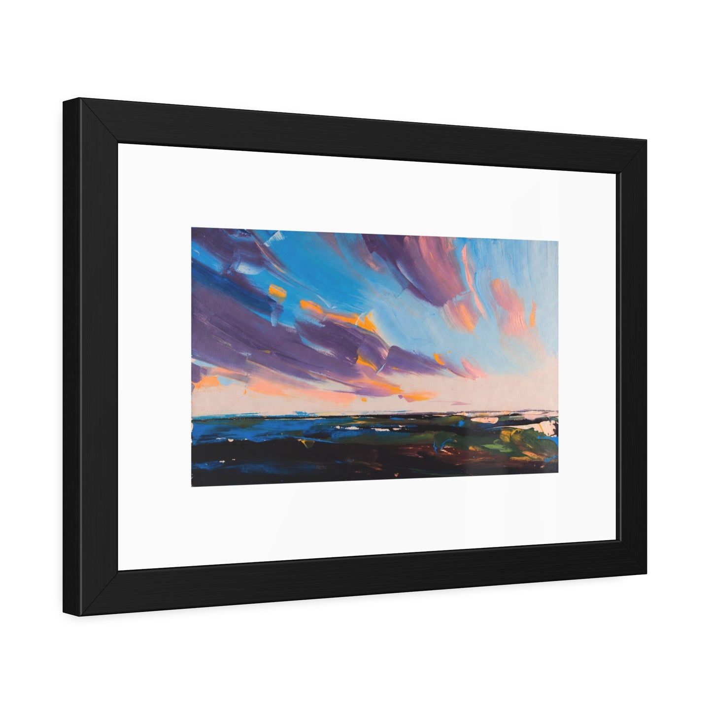 Framed Poster – Colorful Coastal Sunset Landscape Art Print