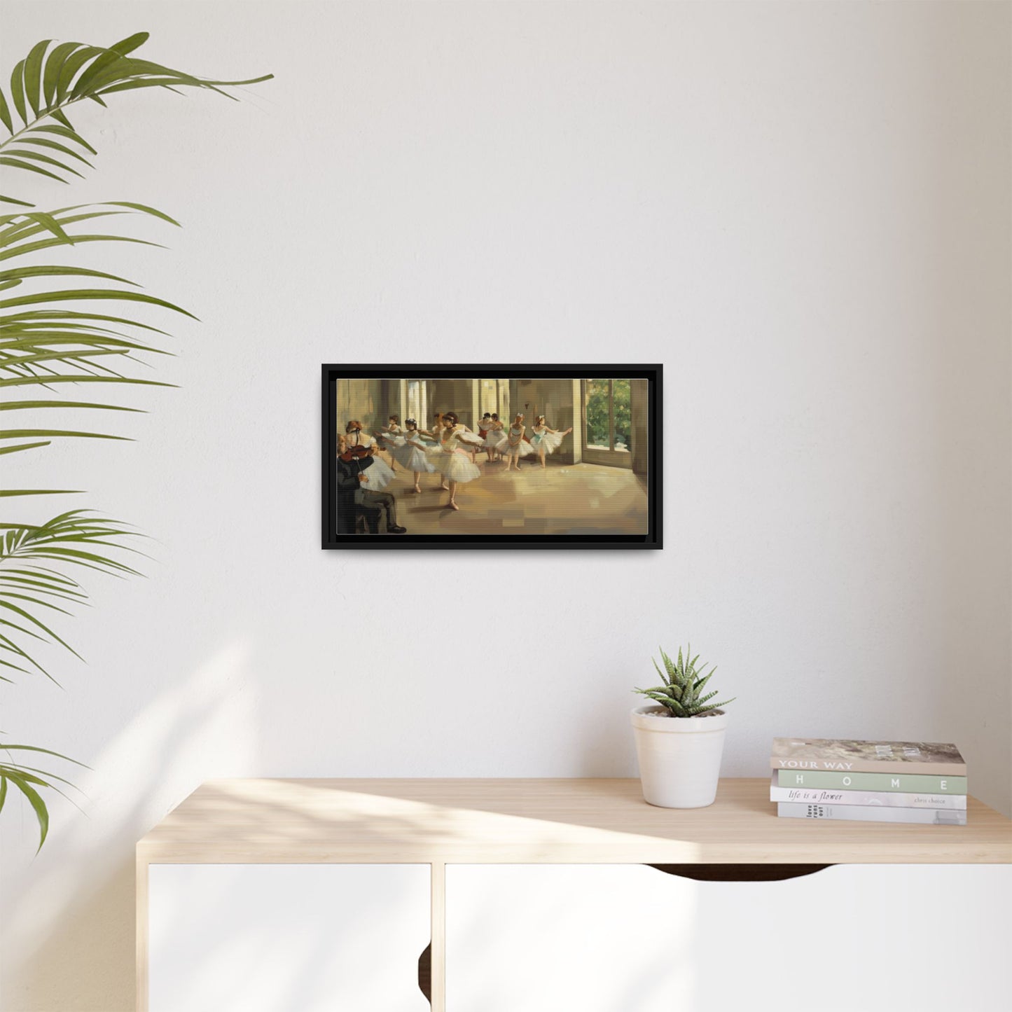 Framed Matte Canvas Print — Ballet Class Scene (Impressionist Dancers)
