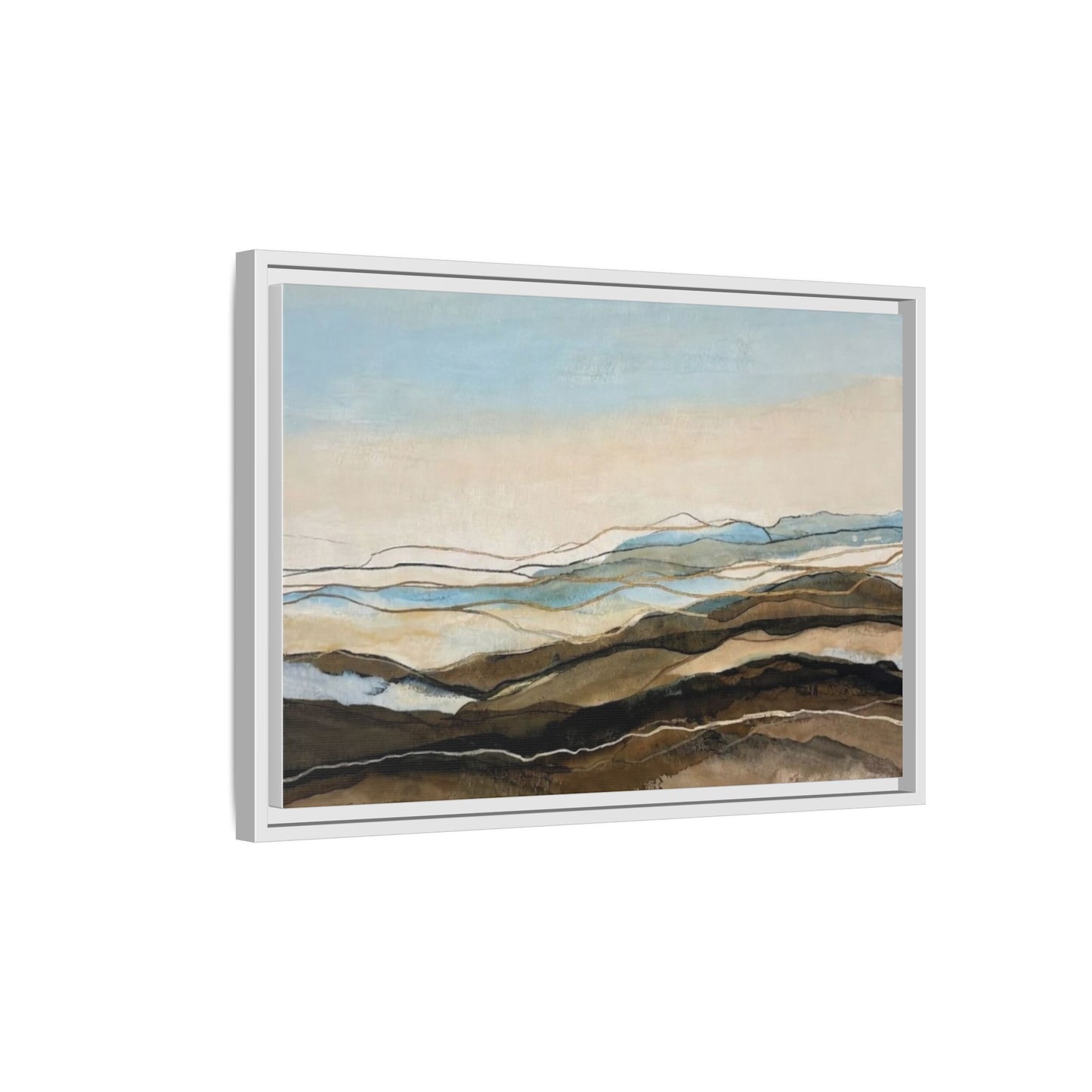 Framed Matte Canvas Print — Abstract Coastal Landscape Wall Art