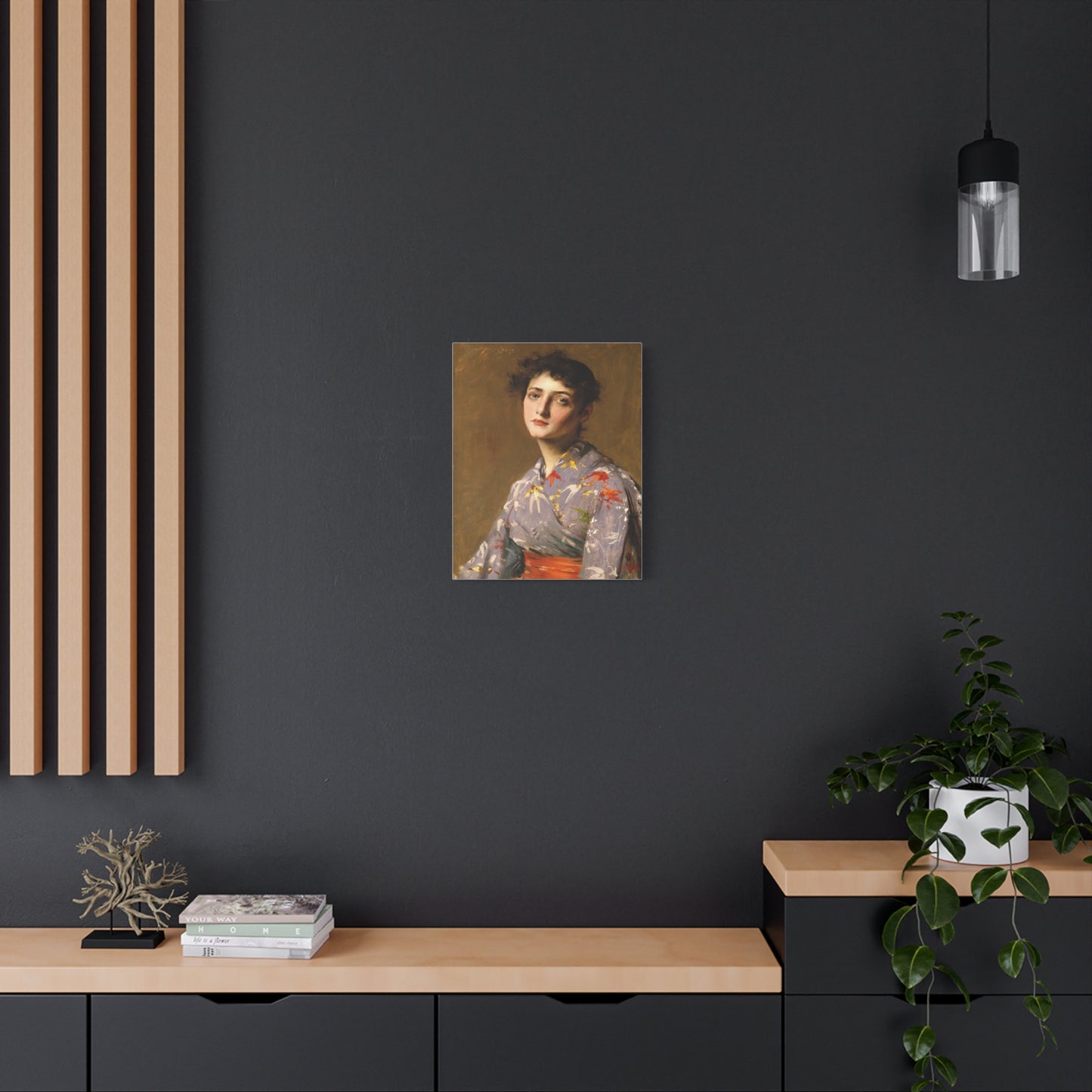 Girl in a Japanese Costume by William Merritt Chase Matte Stretched Canvas Wall Art Print (1.25")