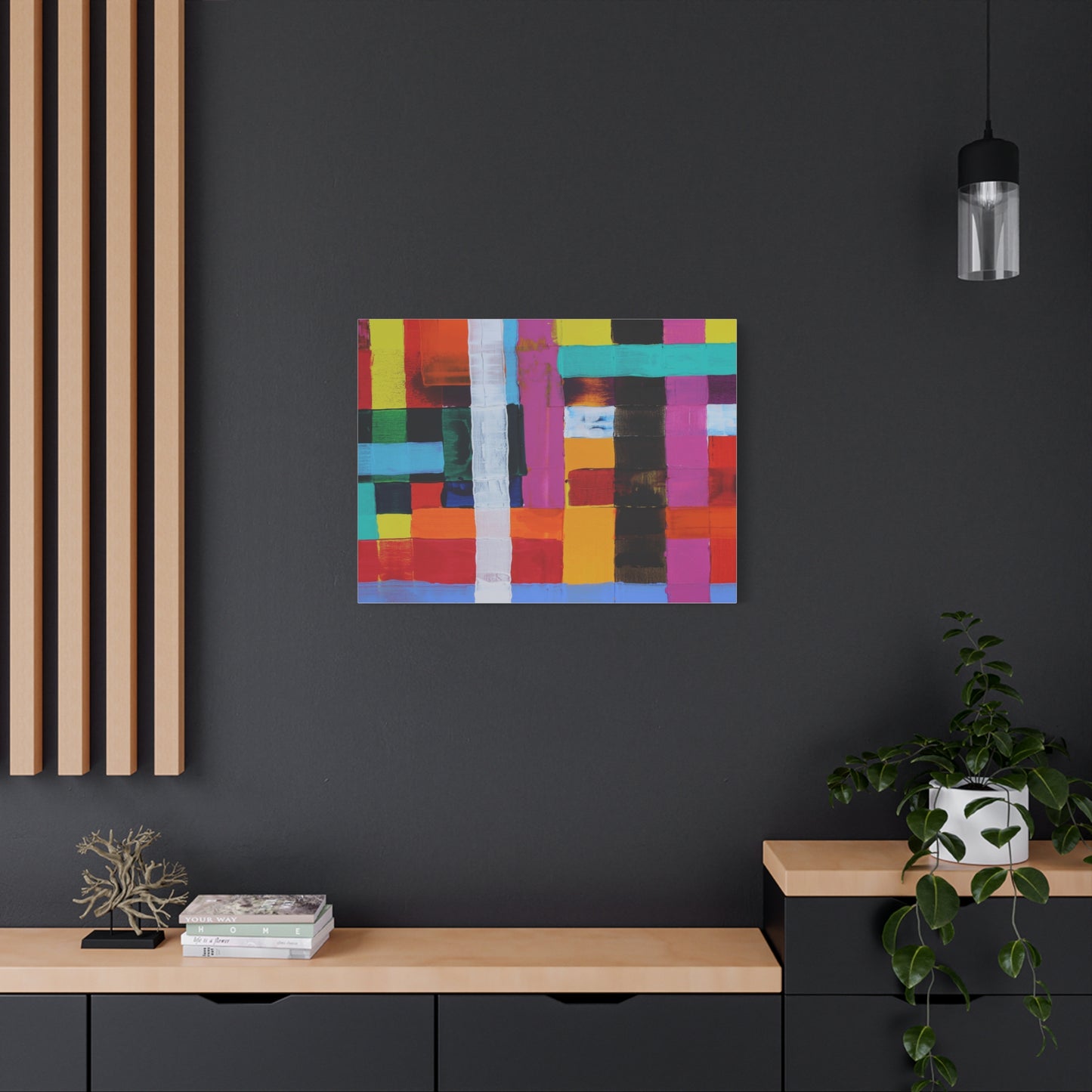 Farbfeld Malerei (Acryl) by Unknown Artist Matte Canvas Print Wall Art