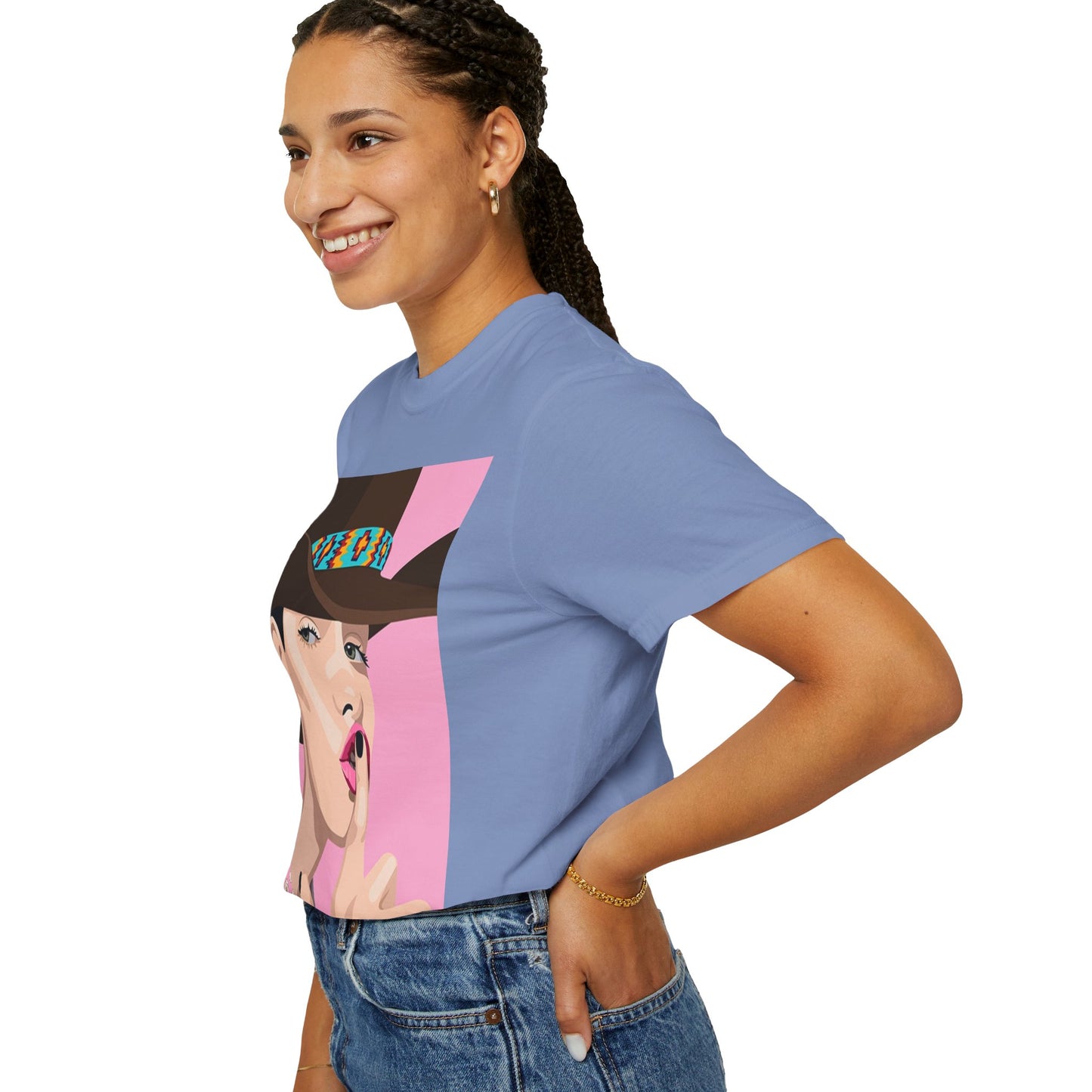 Cowgirl Pop Art T-Shirt — Pink 'Shh' Graphic Tee