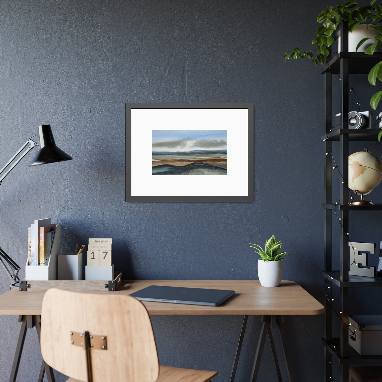 Framed Coastal Landscape Poster — Serene Seascape Wall Art Print