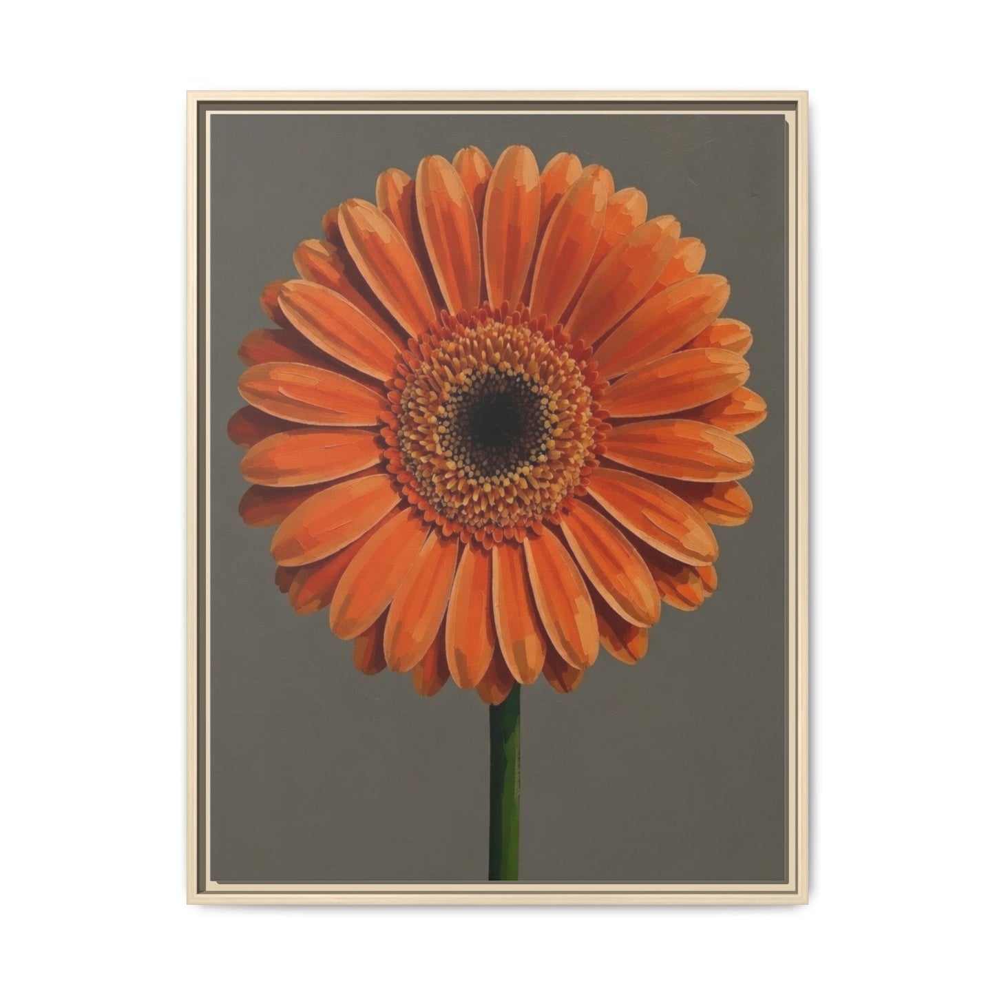 Orange Gerbera Daisy Matte Canvas Print (Framed)