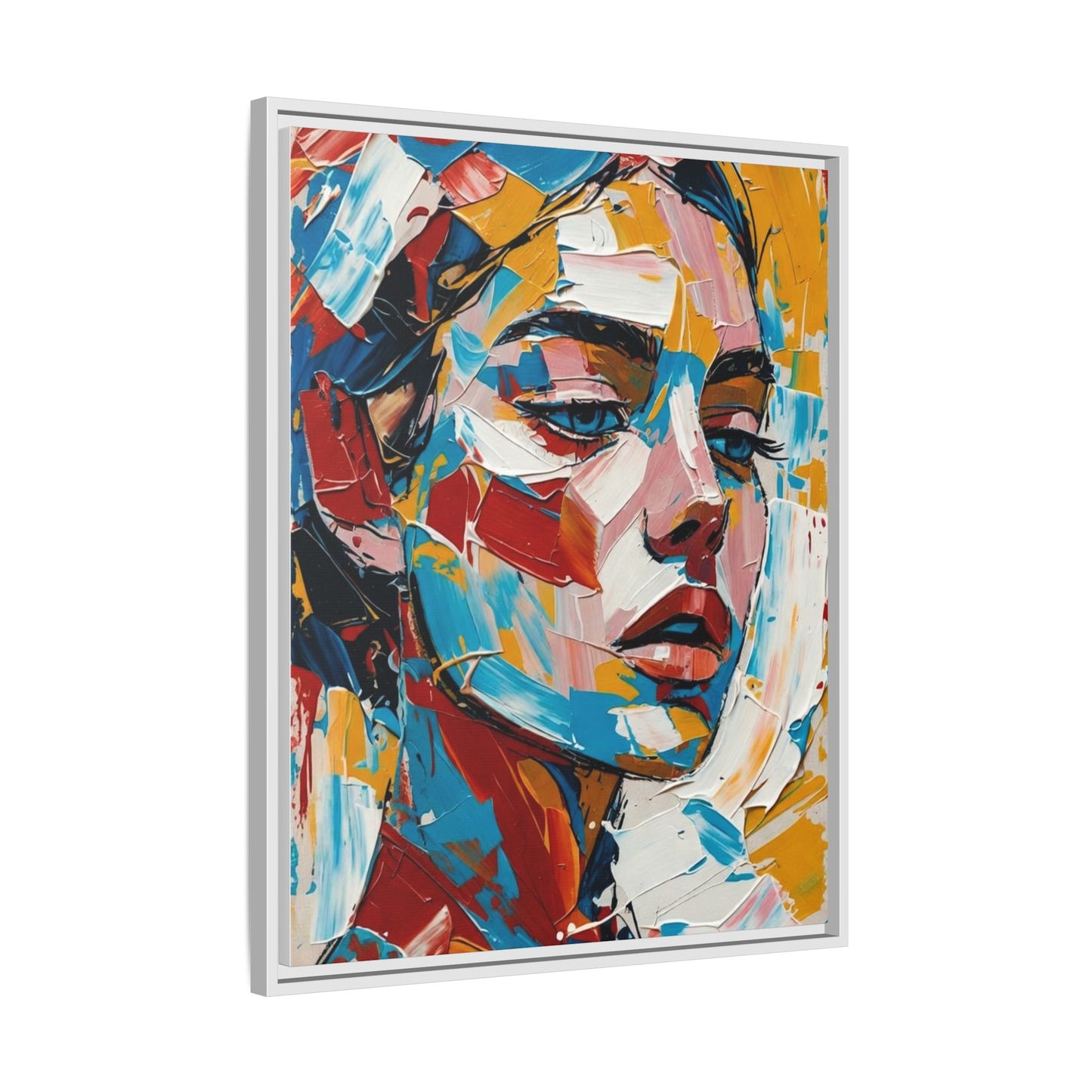 Colorful Abstract Portrait Framed Canvas Print