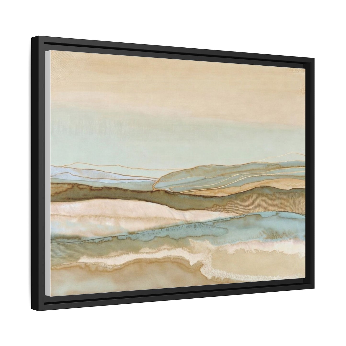 Framed Matte Canvas Coastal Abstract Landscape Wall Art