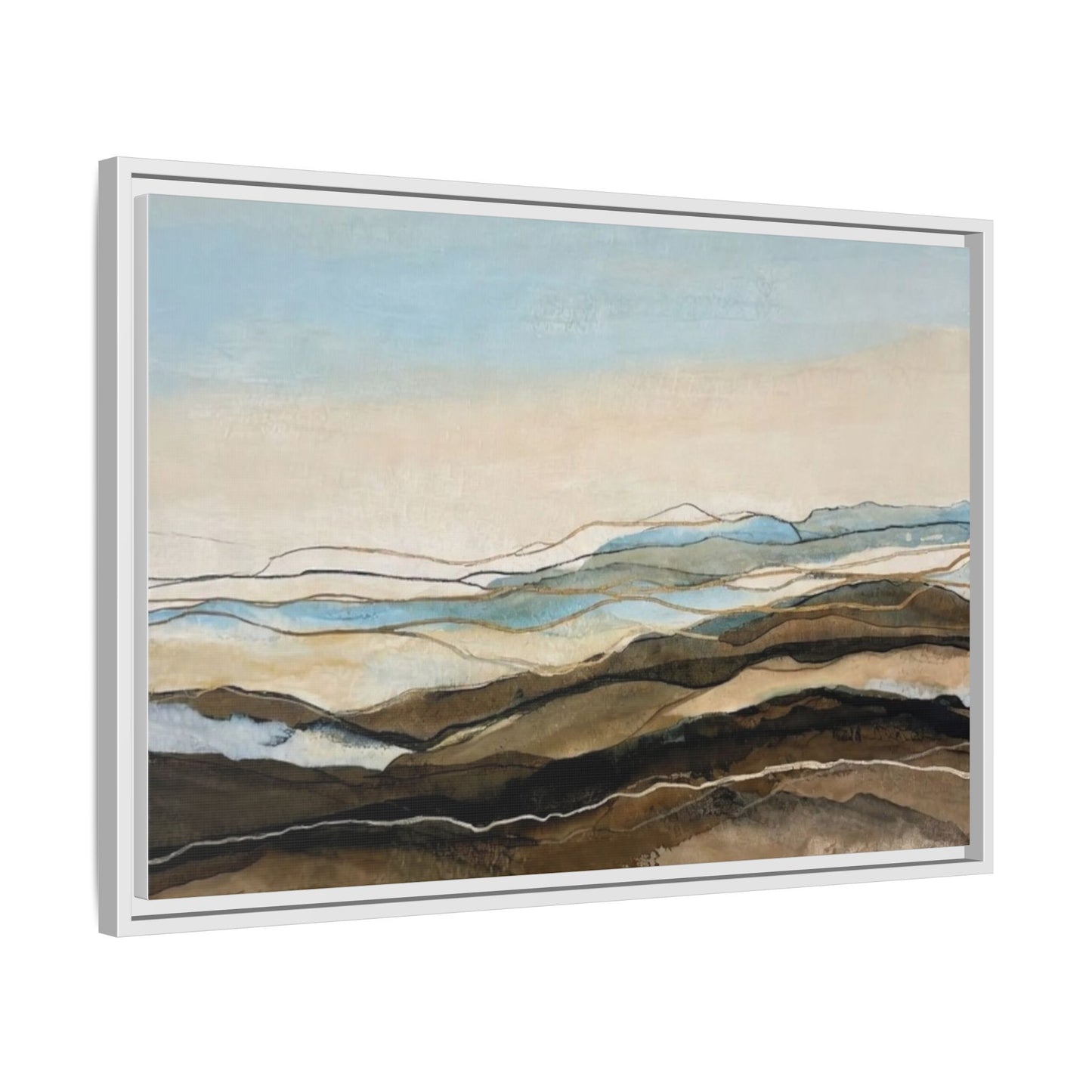 Framed Matte Canvas Print — Abstract Coastal Landscape Wall Art