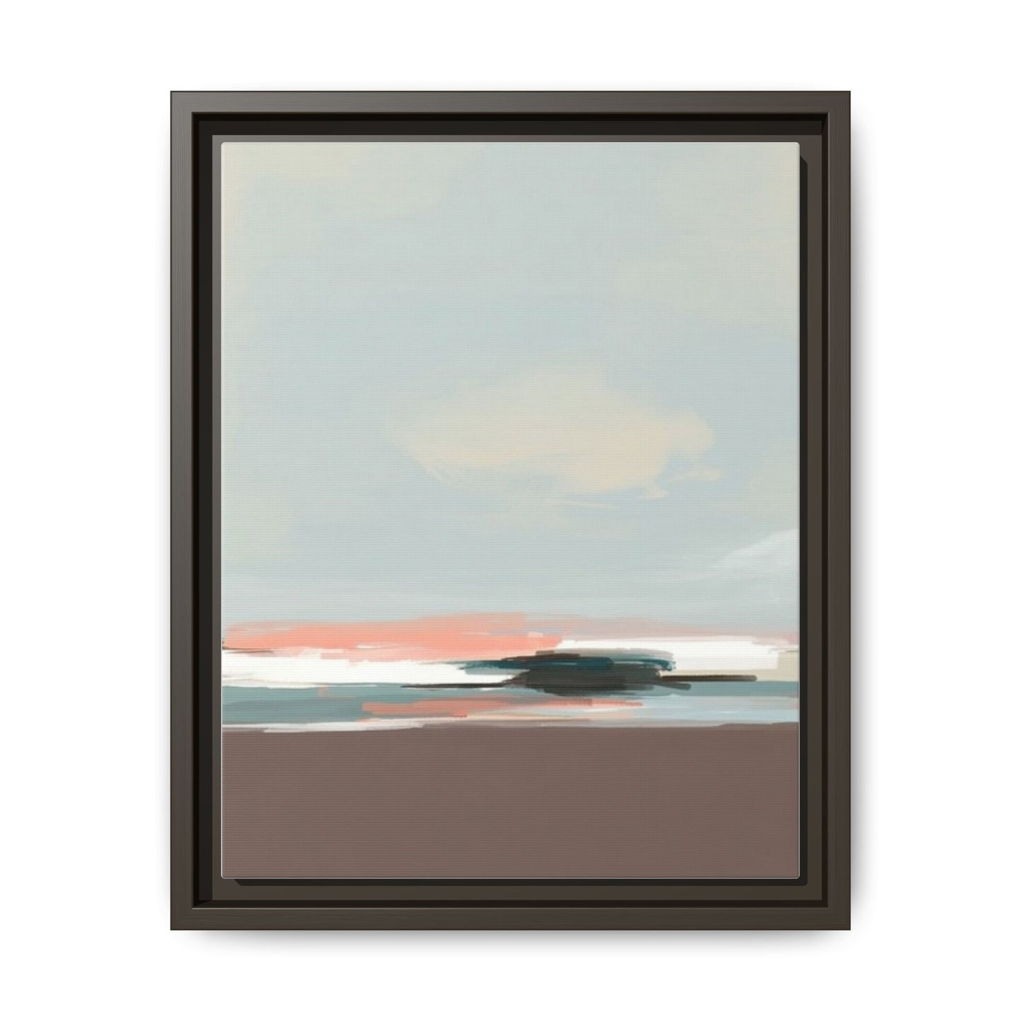 Framed Matte Canvas Print — Soft Coastal Abstract Landscape