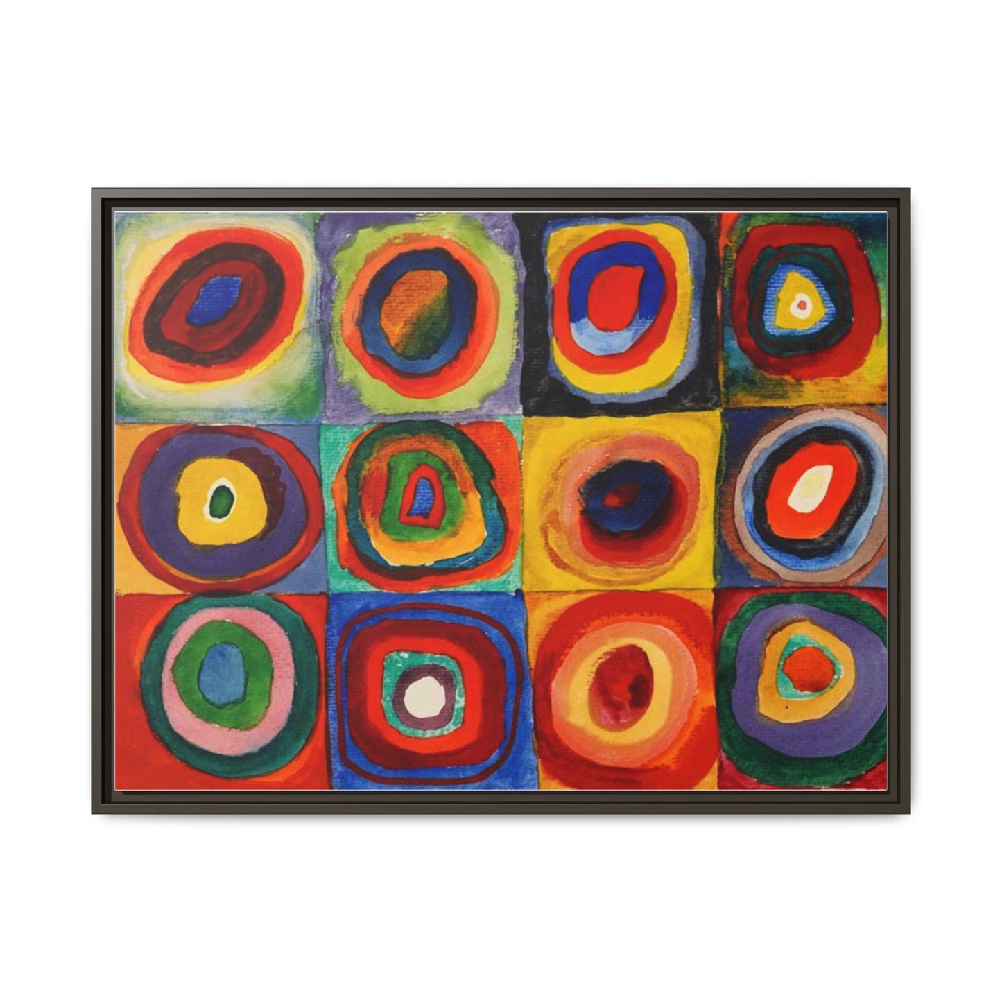 Colour Study, Squares with Concentric Circles by Vassily Kandinsky Framed Abstract Canvas Print