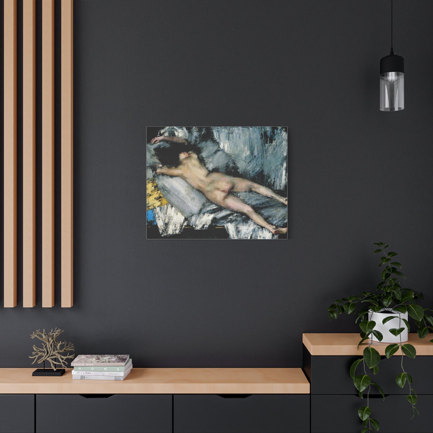 Nude in the Studio by János Vaszary Matte Stretched Canvas: Wall Art Poster