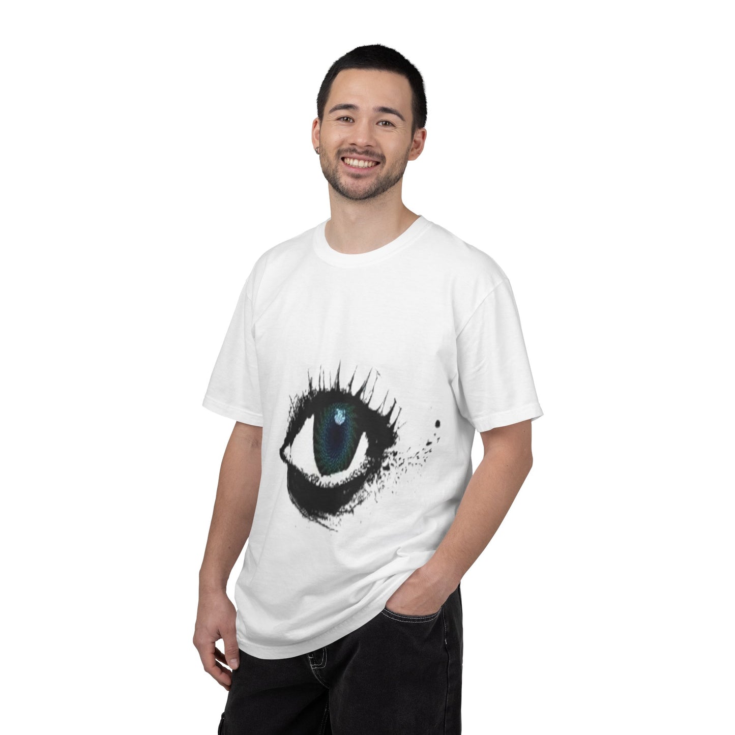 Eye Graphic T-Shirt — Blue Iris Grunge Art Tee