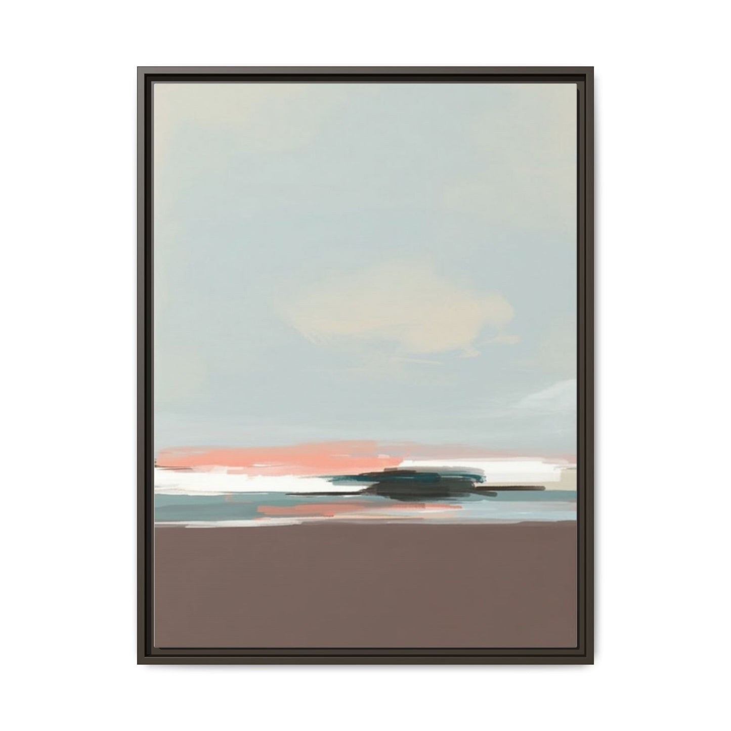 Framed Matte Canvas Print — Soft Coastal Abstract Landscape