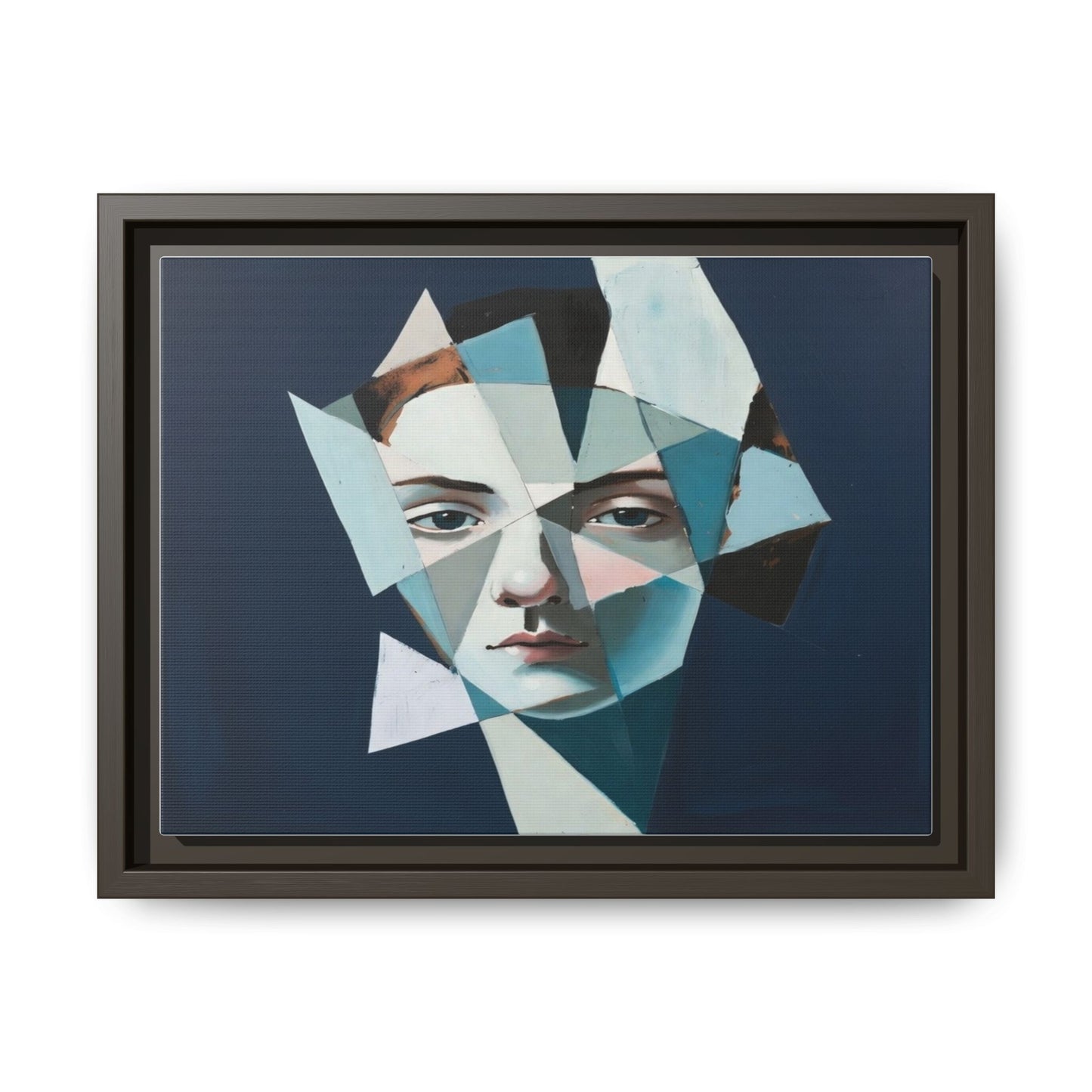 Abstract Fragmented Portrait Matte Canvas (Framed)