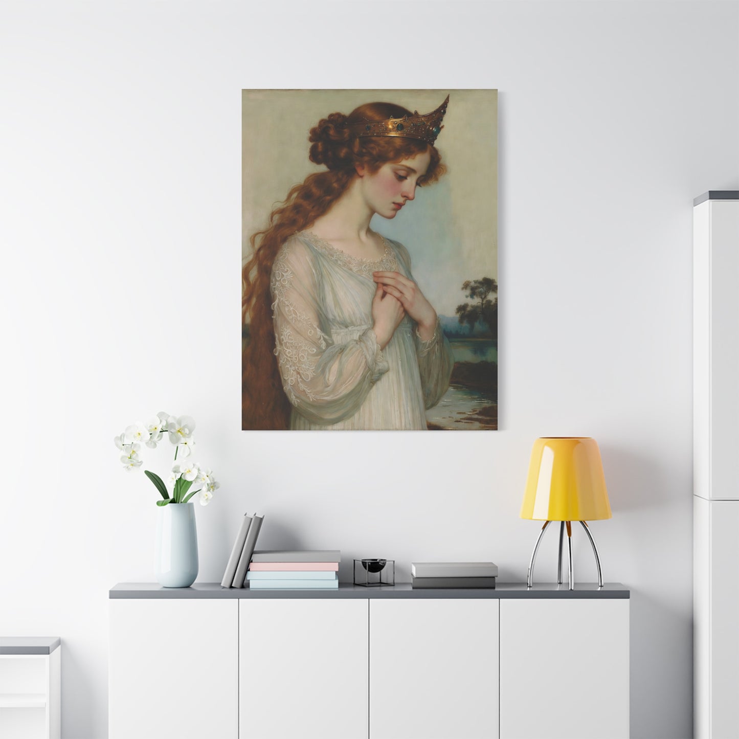Vintage Romantic Princess Painting — Matte Canvas Wall Art