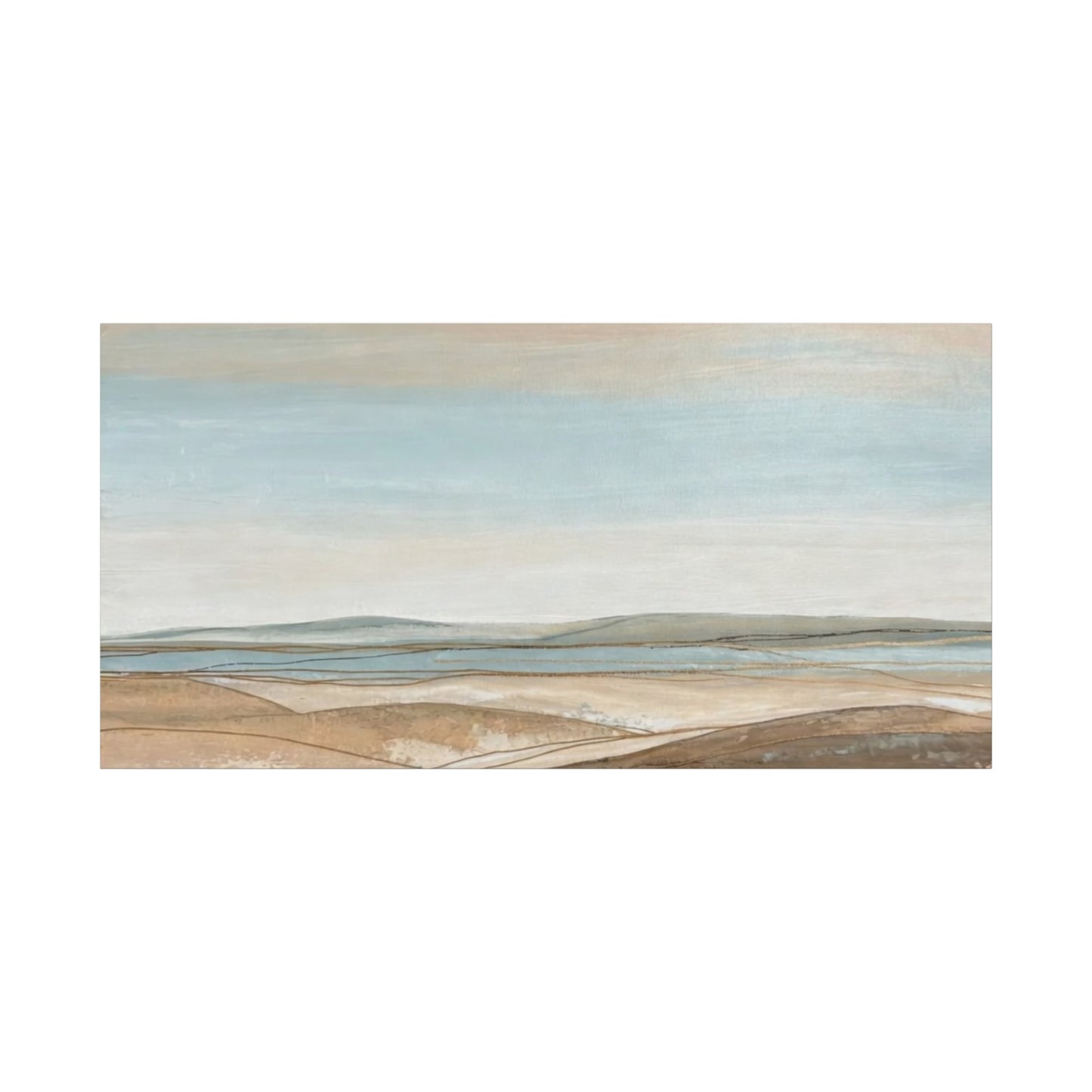 Coastal Pastel Landscape Canvas — Matte Stretched Wall Art