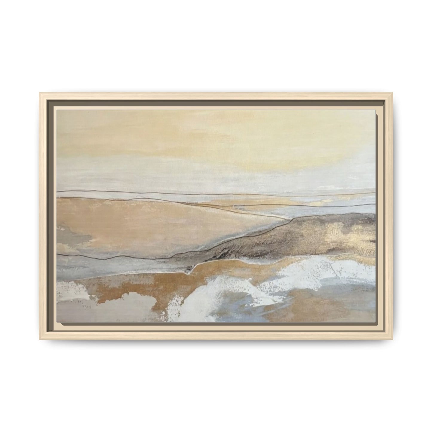 Framed Abstract Coastal Landscape Matte Canvas Wall Art