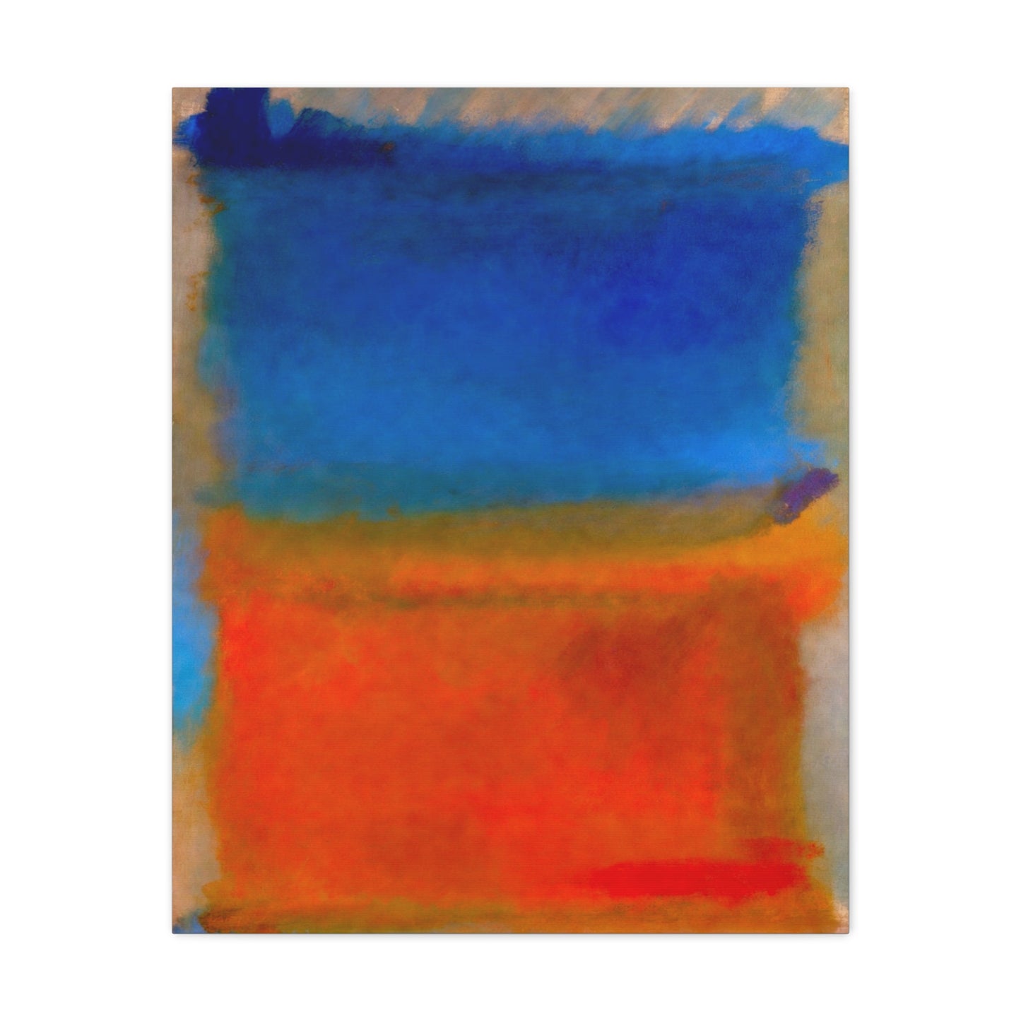 Abstract Blue and Orange Canvas Print — Modern Stretched Wall Art