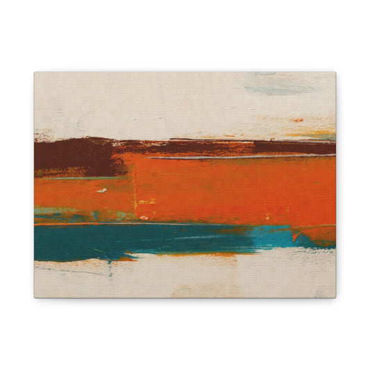 Abstract Orange & Teal Matte Canvas Wall Art — Stretched 1.25"