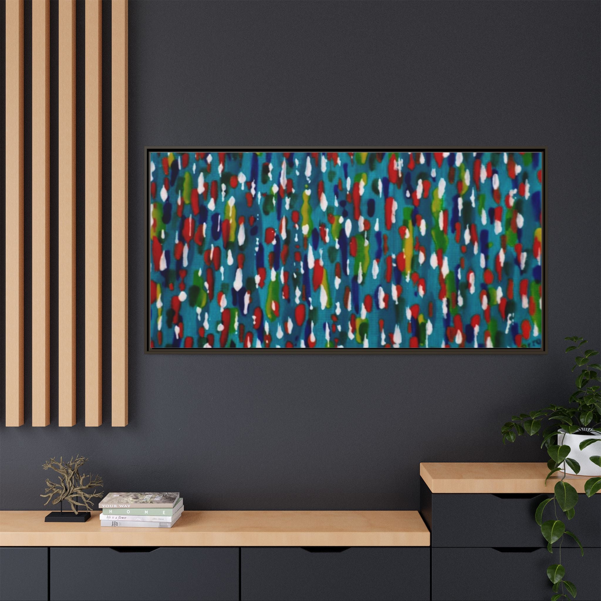 Colours Of The Soul Reflecting On Water by Ariel Chavarro Avila Matte Canvas Framed Art