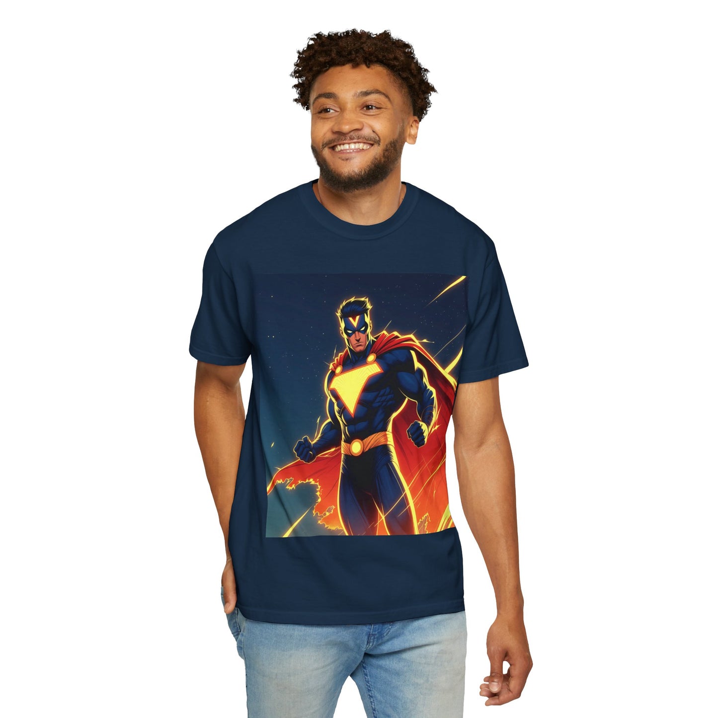 Superhero Graphic T-Shirt – Bold Cape Hero Design