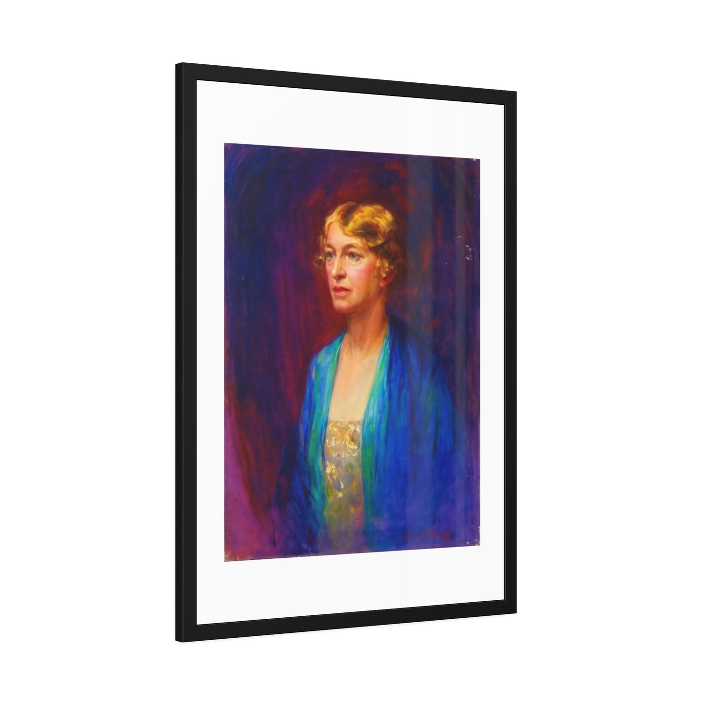 Framed Portrait Poster — Vintage Woman Oil-Style Art Print