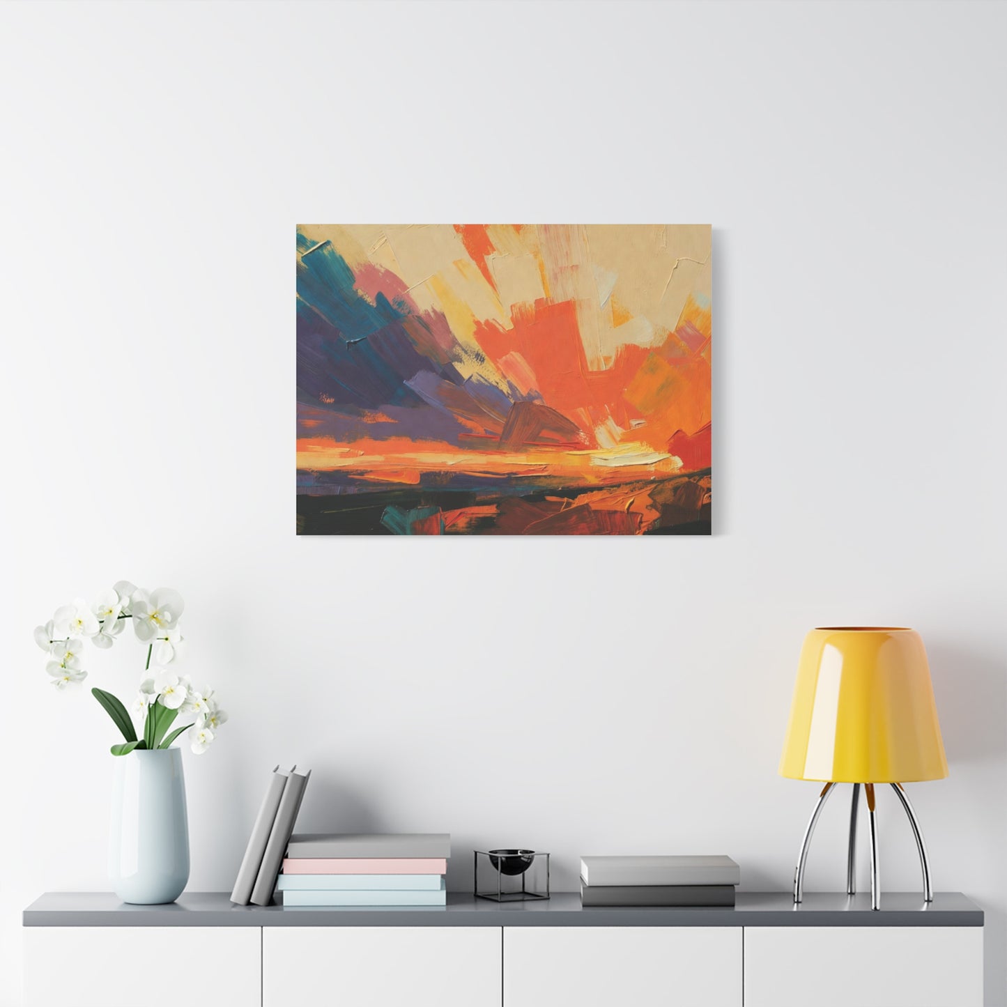 Abstract Sunset Landscape Canvas Print — Matte Stretched Wall Art