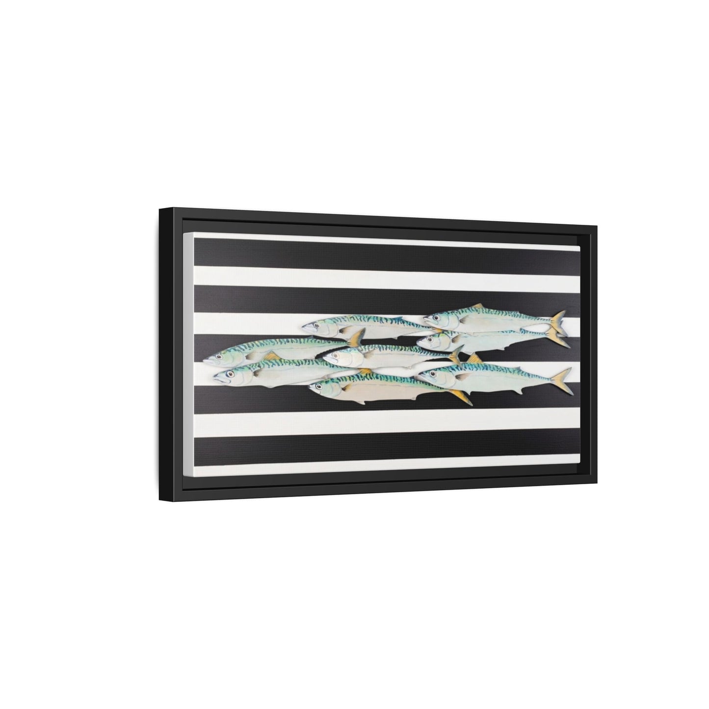 Striped Mackerel Canvas Print — Framed Matte Fish Wall Art