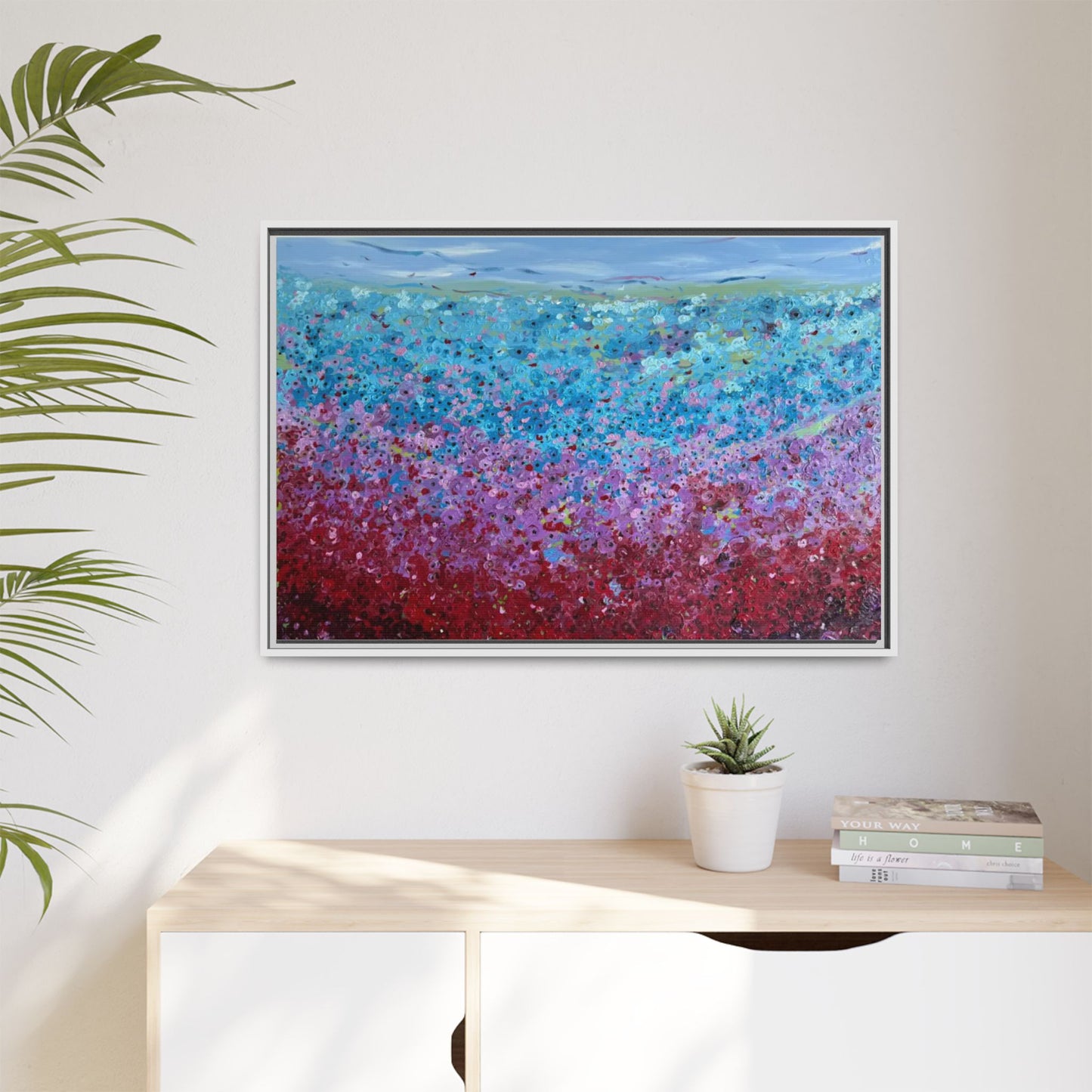 Bloom by Unknown Framed Matte Canvas Abstract Floral Field Wall Art