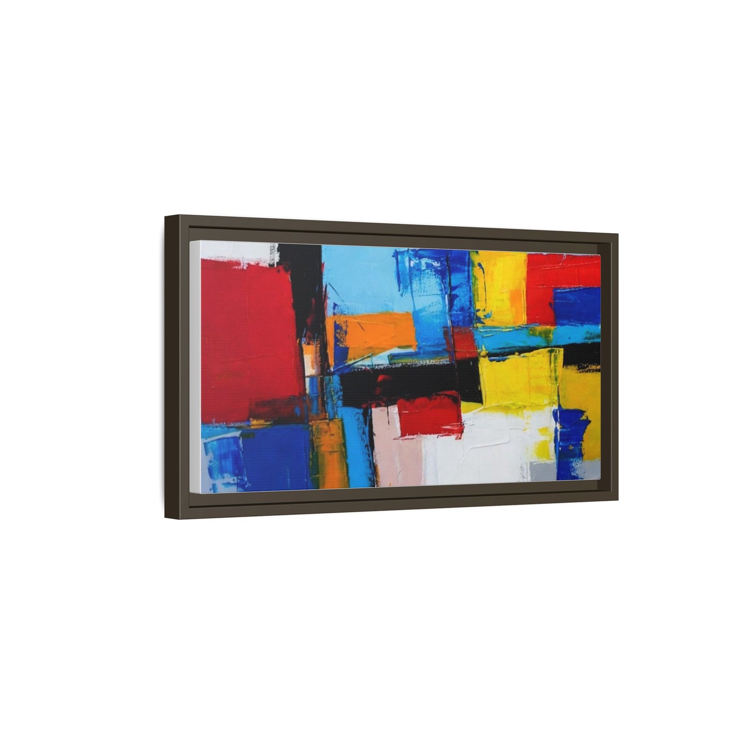 Abstract Color Block Matte Canvas Framed Wall Art