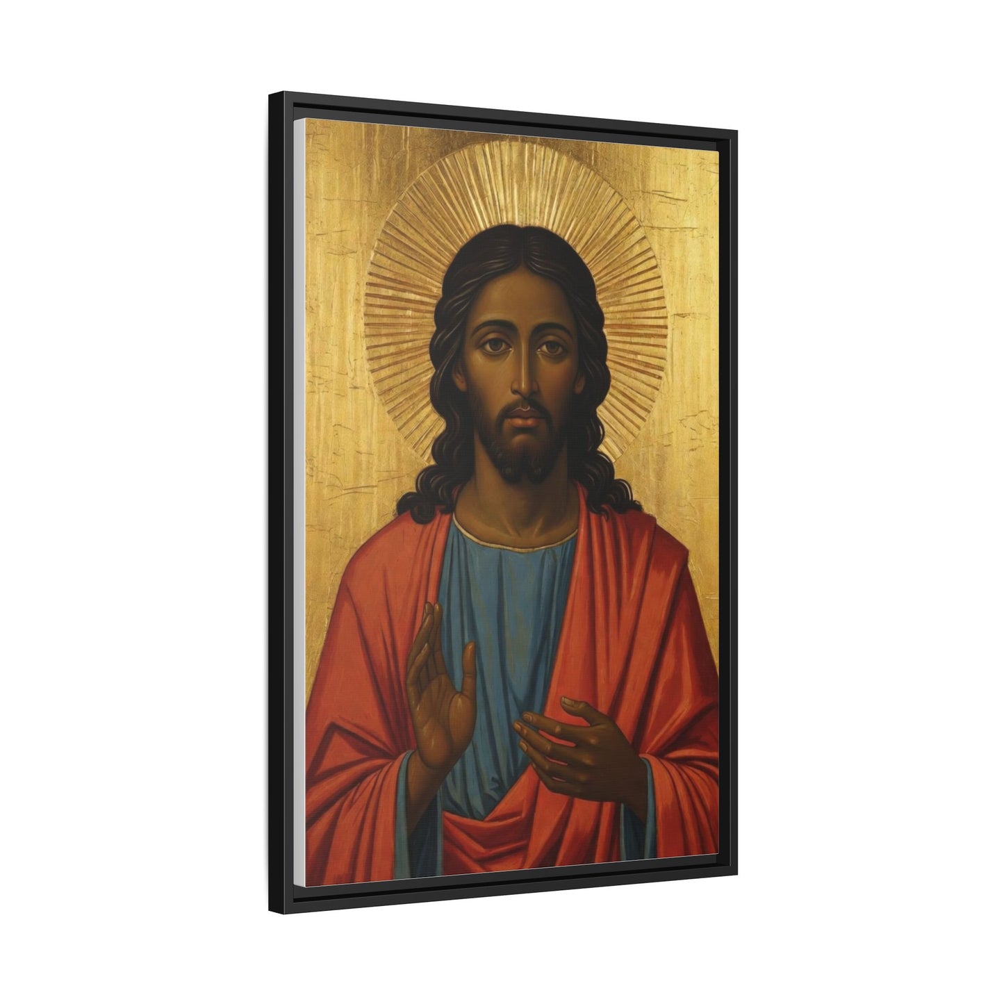 Framed Orthodox Christ Icon Matte Canvas — Religious Wall Art for Home, Church, or Prayer Corner