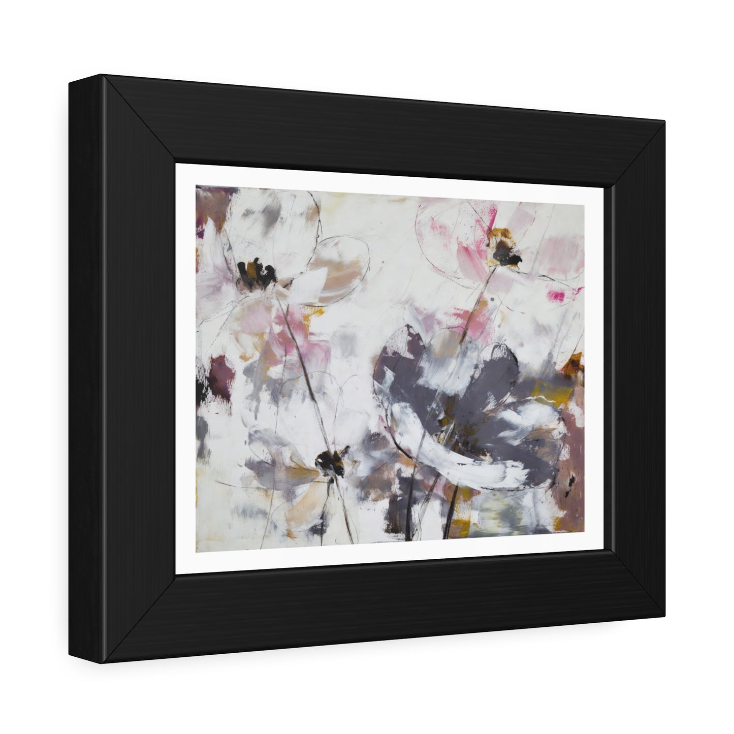 Framed Floral Poster Art – Soft Watercolor Poppies Print
