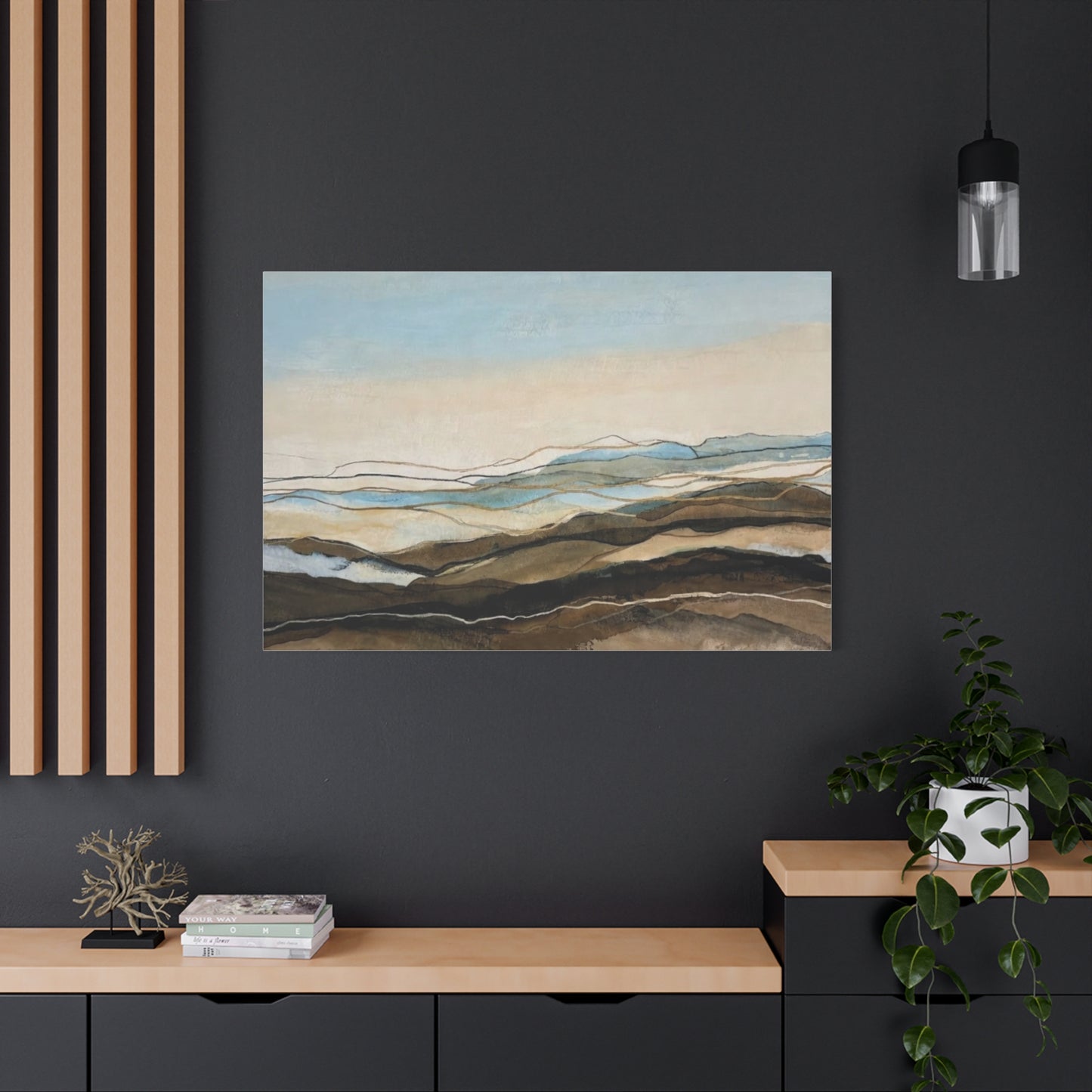 Abstract Coastal Landscape Matte Canvas – Stretched Wall Art