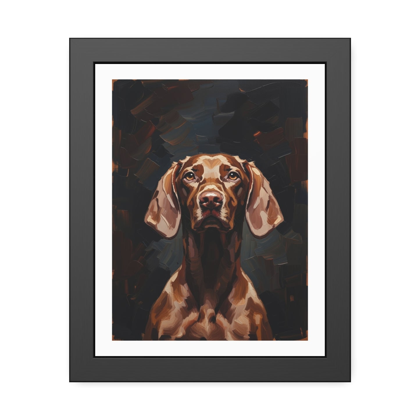 Chocolate Vizsla Dog Framed Paper Posters