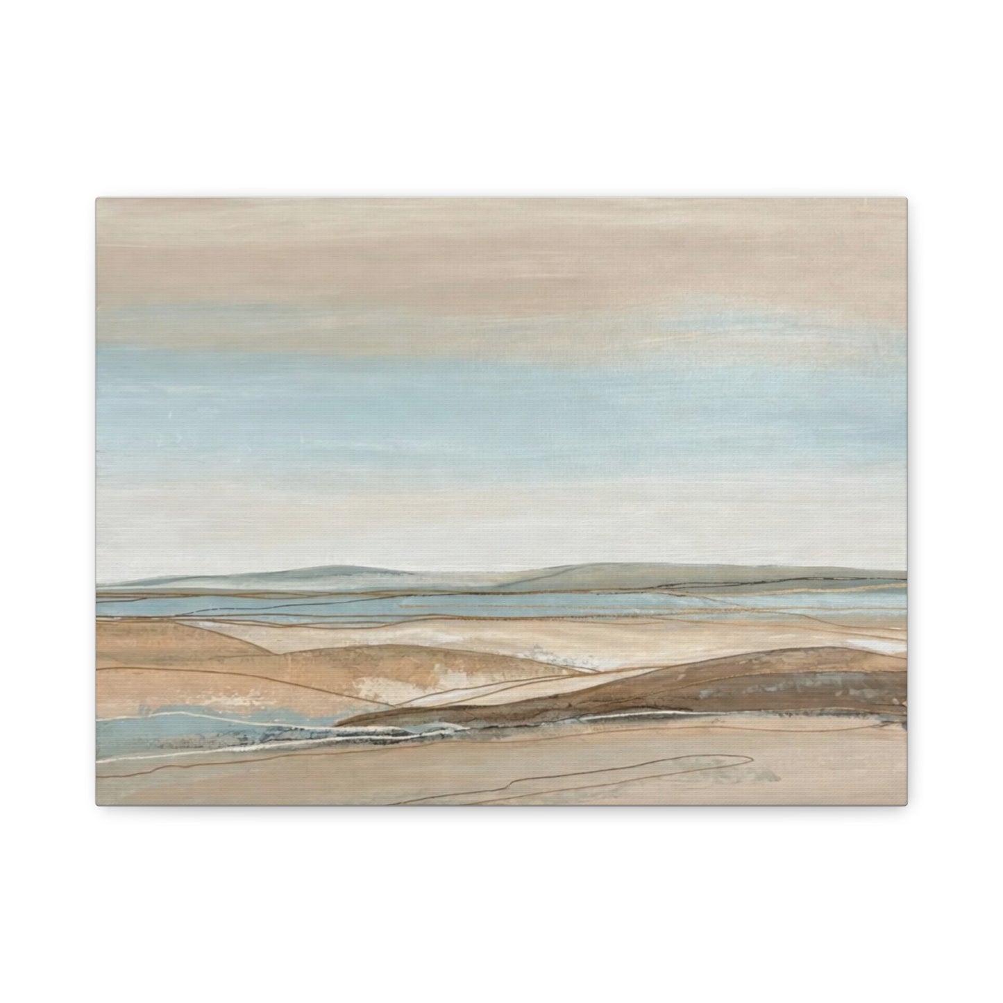 Coastal Pastel Landscape Canvas — Matte Stretched Wall Art
