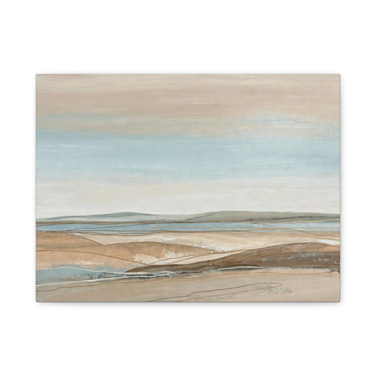 Coastal Pastel Landscape Canvas — Matte Stretched Wall Art