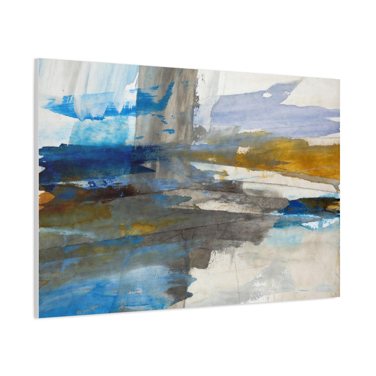 Abstract Coastal Blue Matte Canvas Print — Stretched 1.25" Wall Art