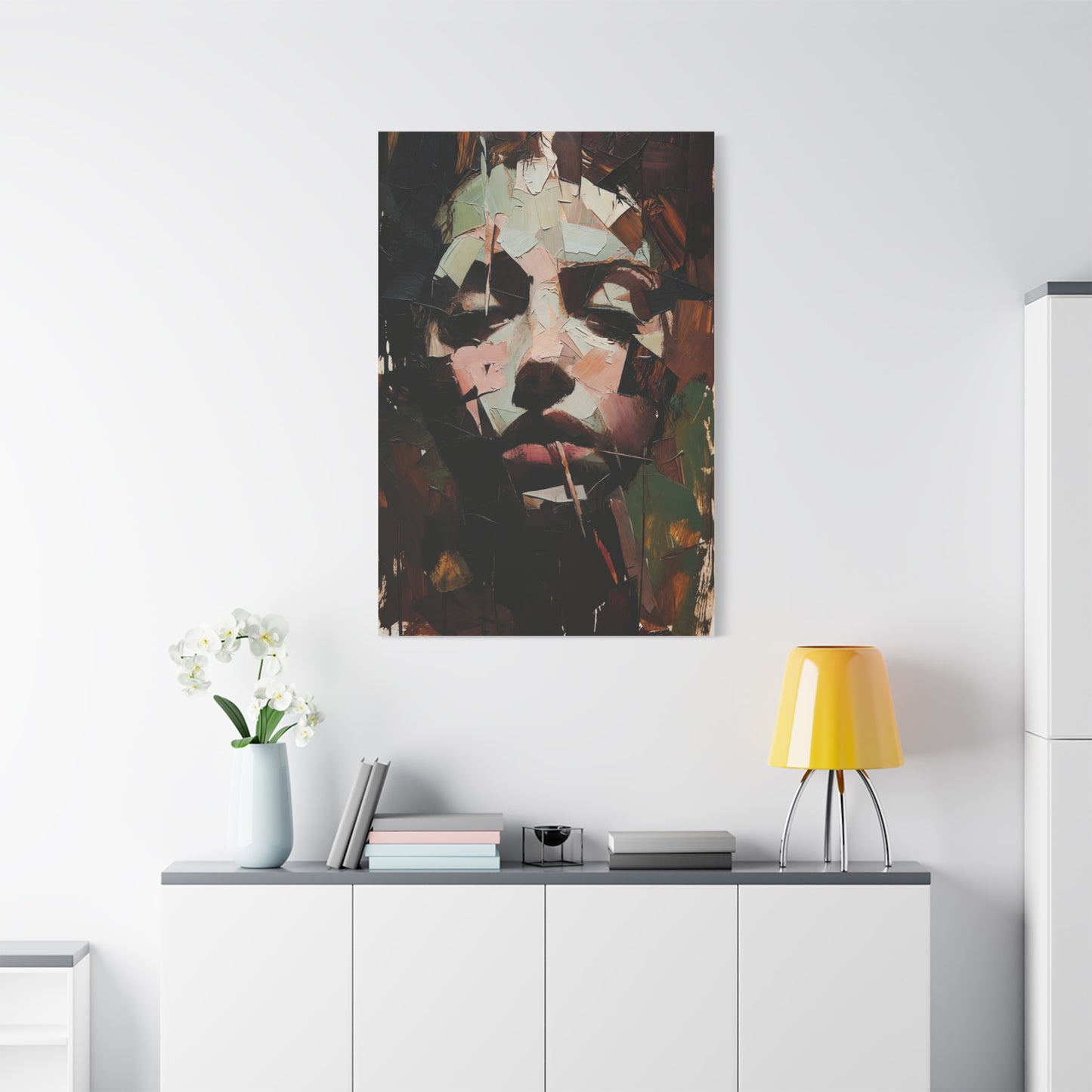 Abstract Portrait Matte Stretched Canvas (1.25") — Contemporary Textured Face Art