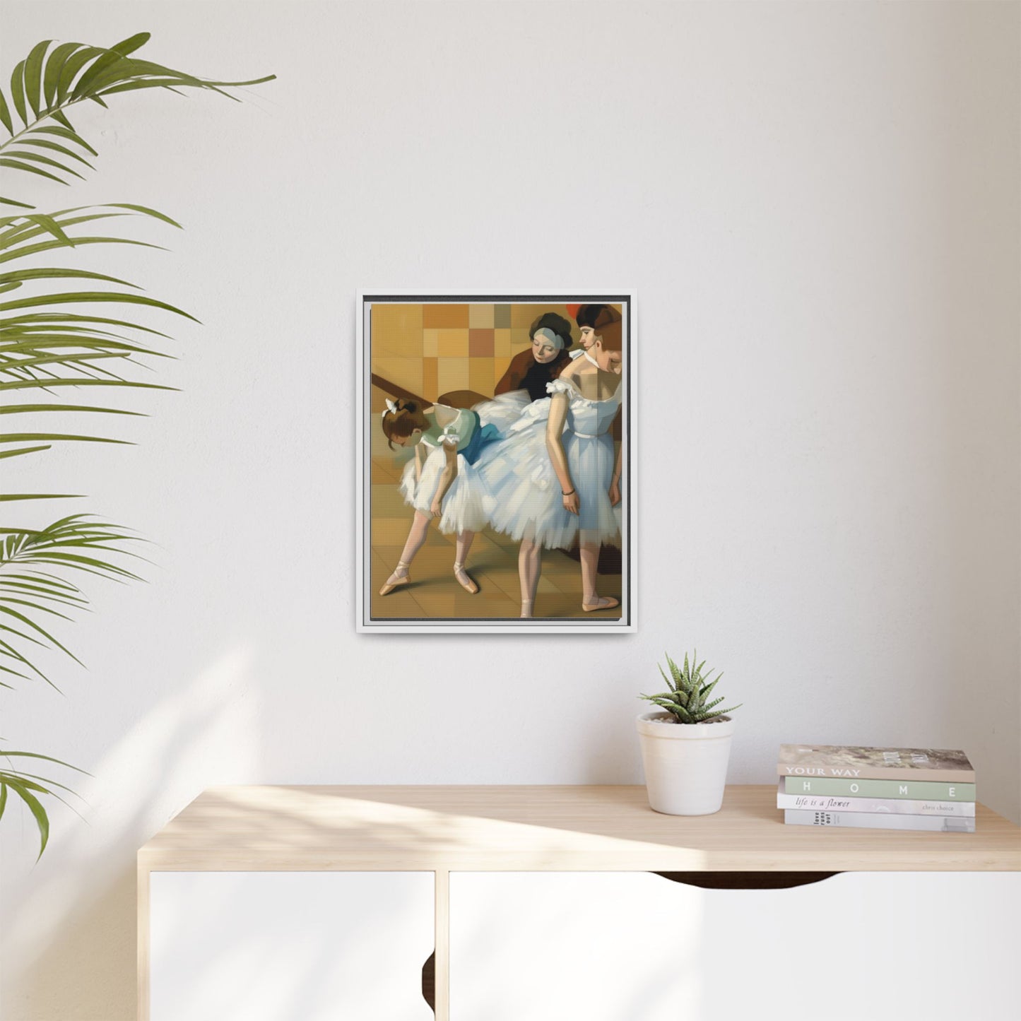 Ballet Dancers Matte Framed Canvas – Impressionist Dance Wall Art
