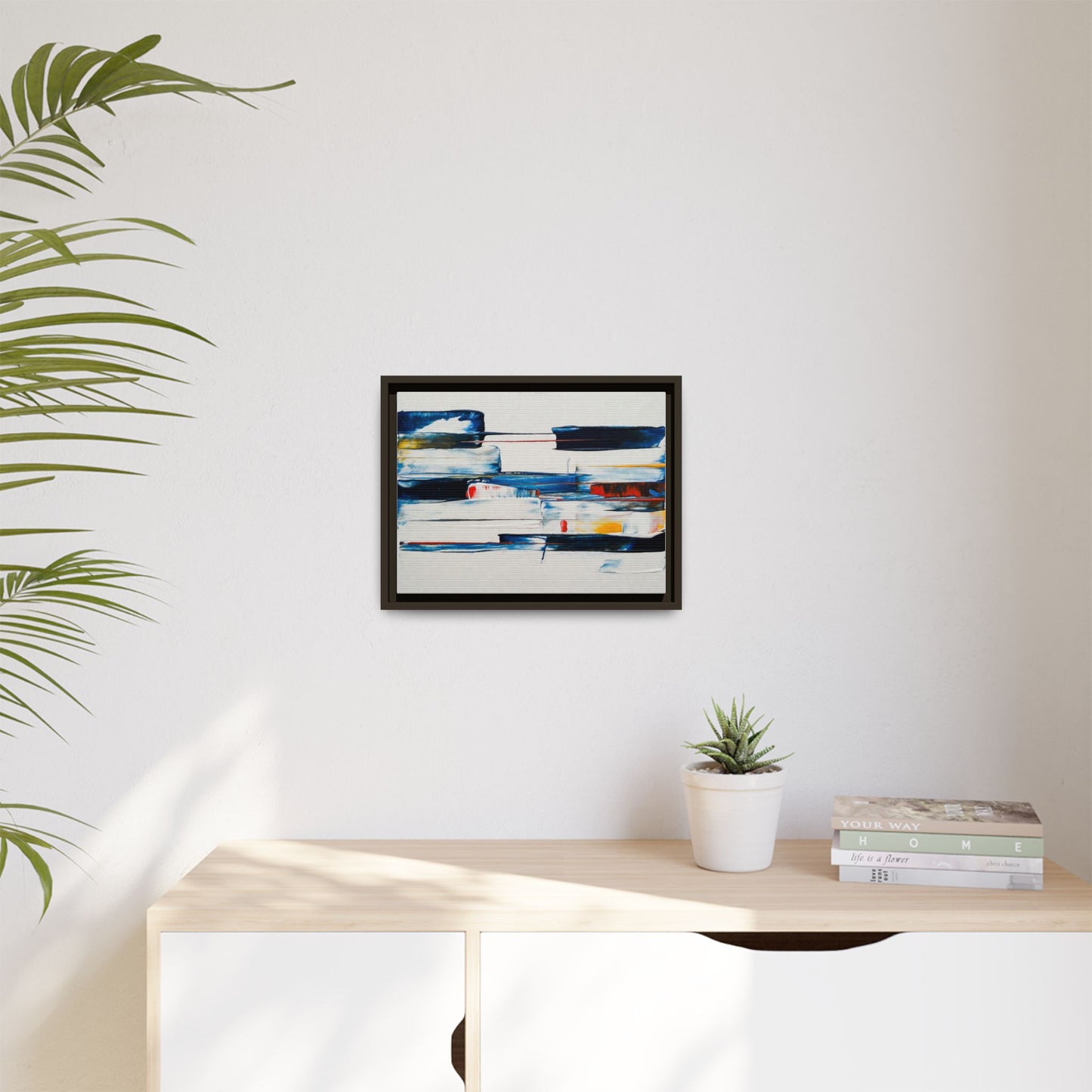 Abstract Coastal Brushstrokes Framed Canvas Print