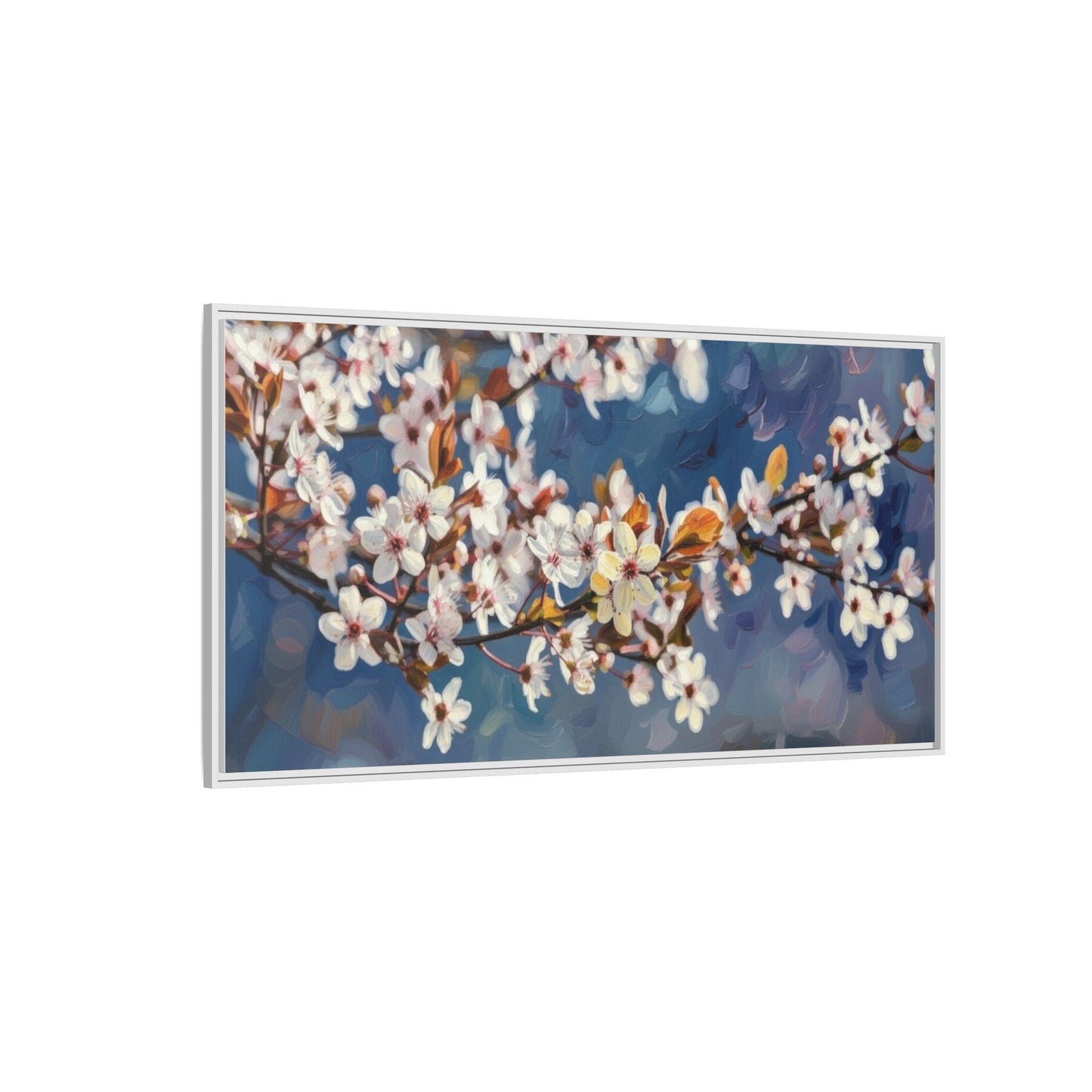Framed Matte Canvas Print — Cherry Blossom Branch Wall Art